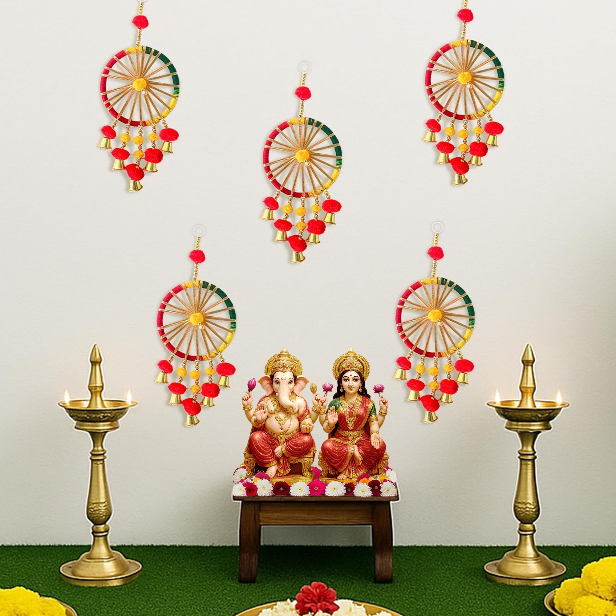 Shubh Deepavali Chakra Decor-5pcs