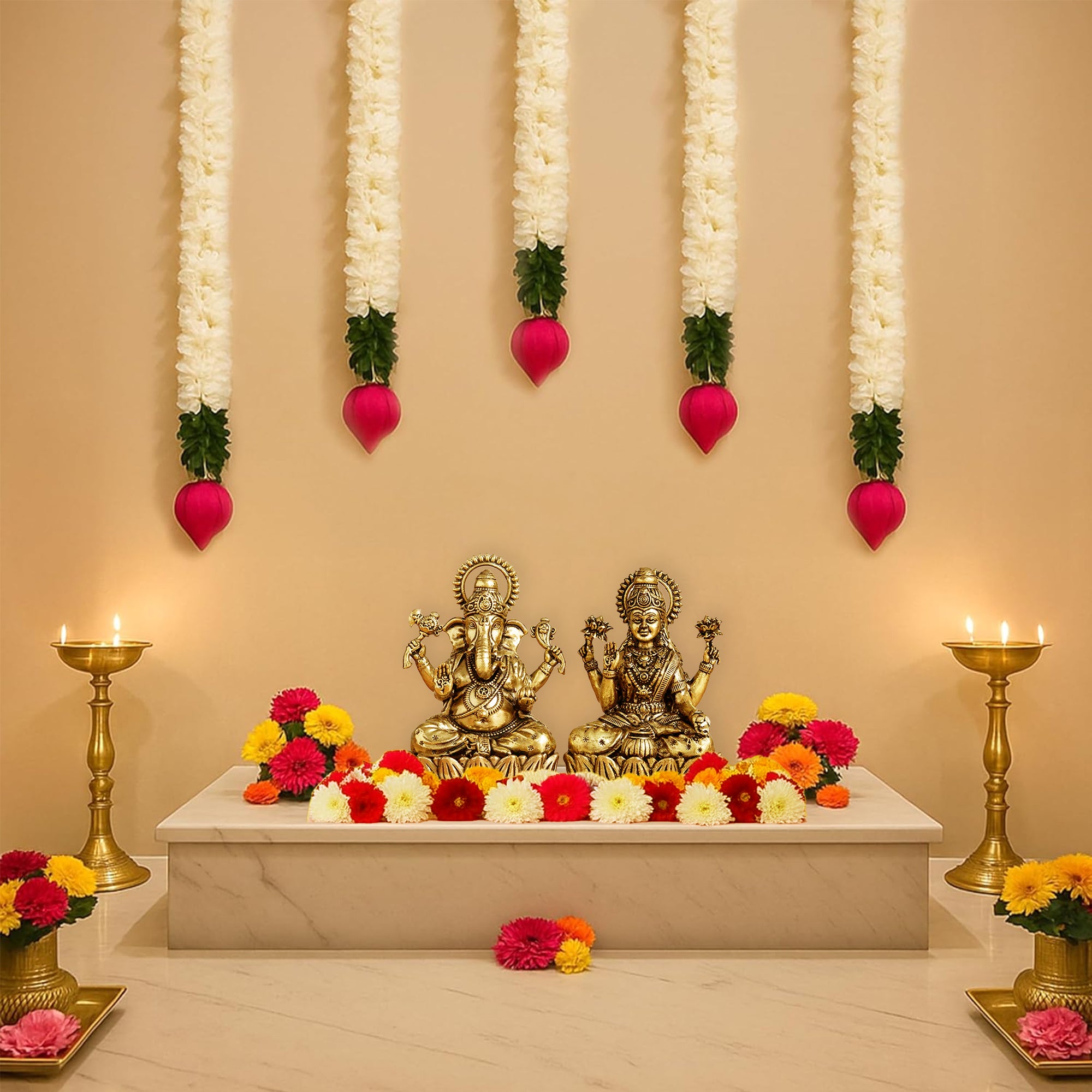 Diwali Lotus Hanging-5pcs