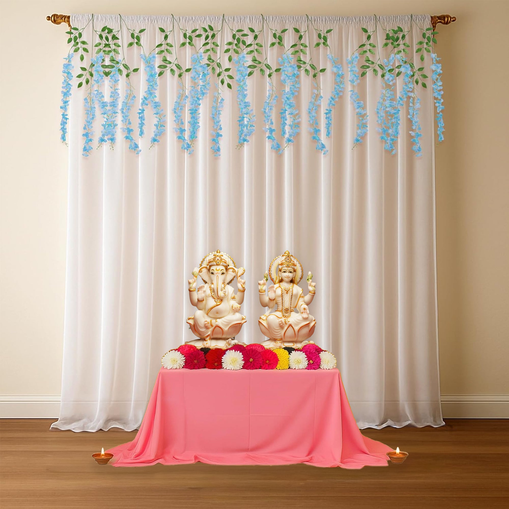 Blue Wisteria Diwali Decor