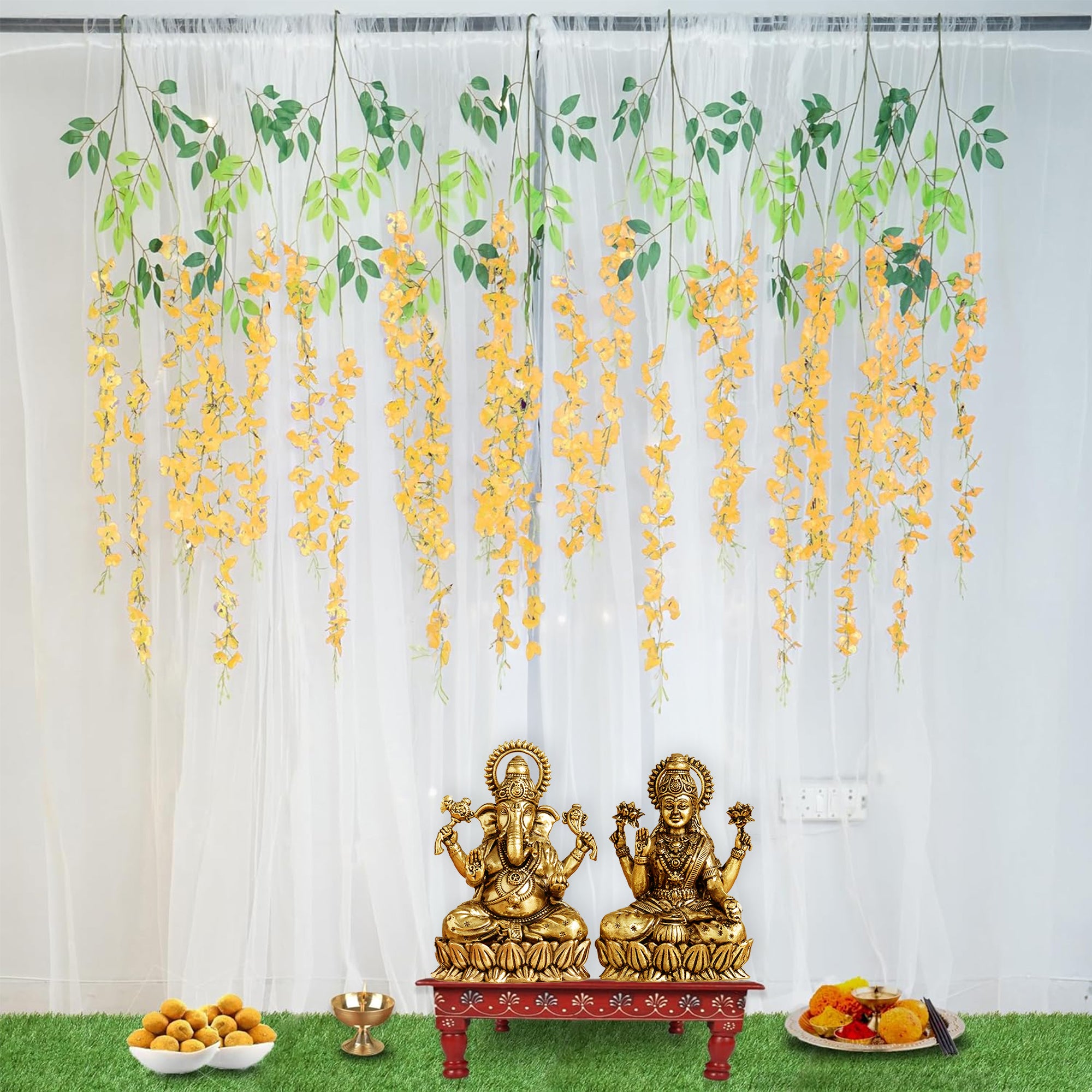 Decorate your Diwali with yellow wisteria & curtains