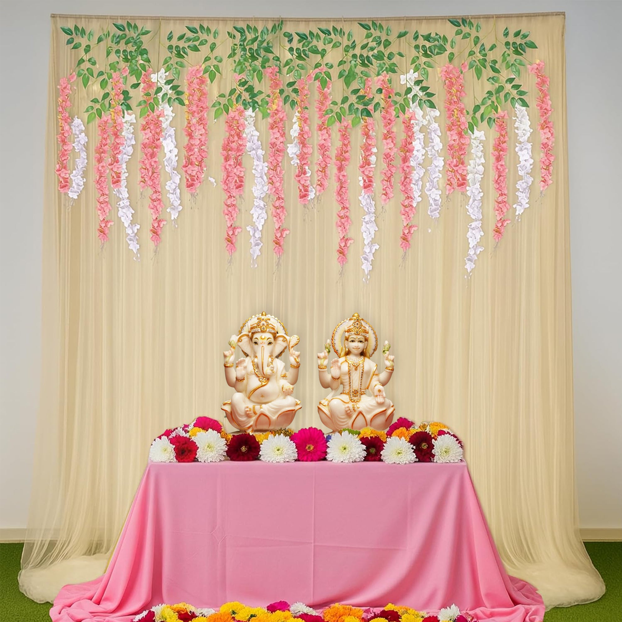 Ivory Light Pink Diwali Decor