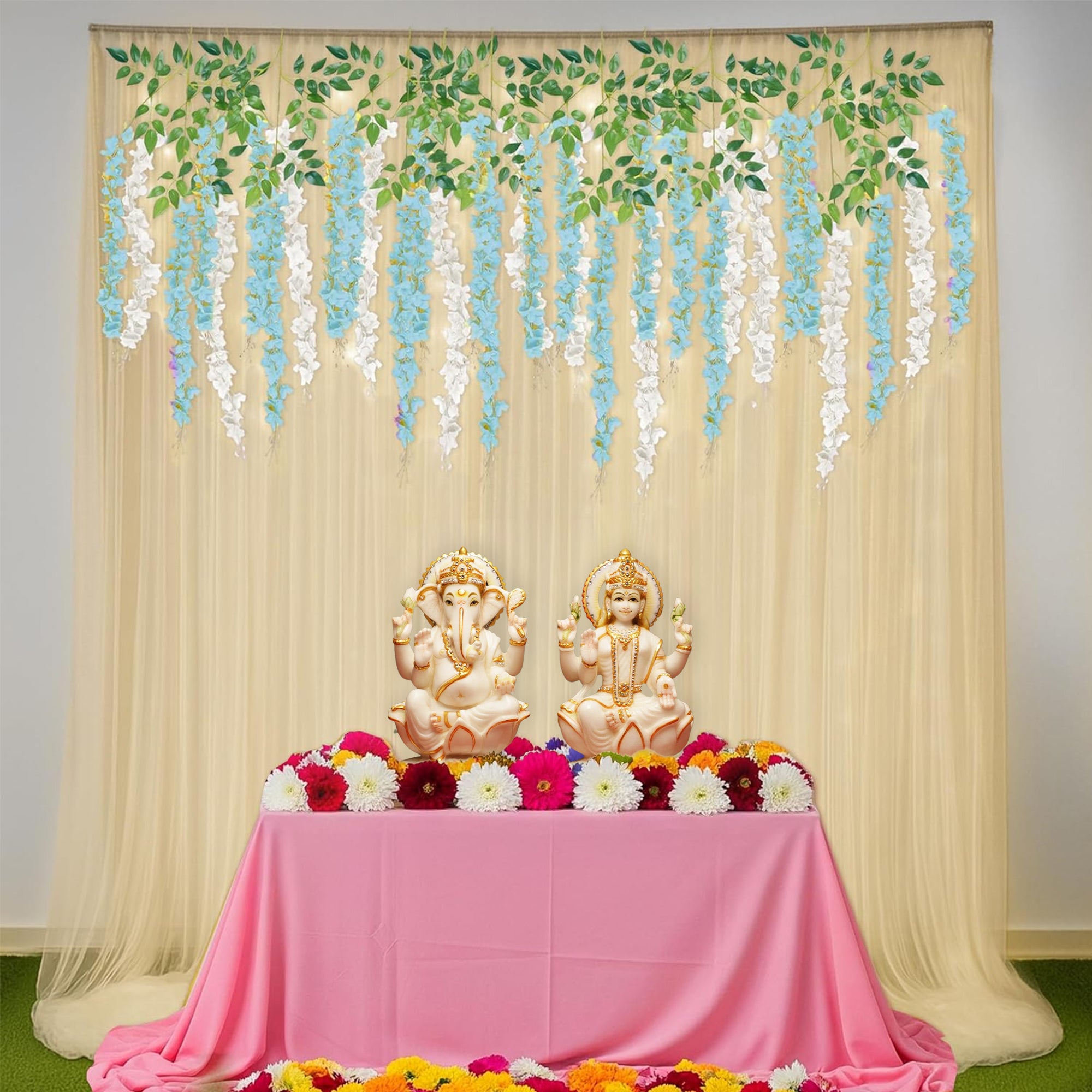 Diwali Blue Floral Decor