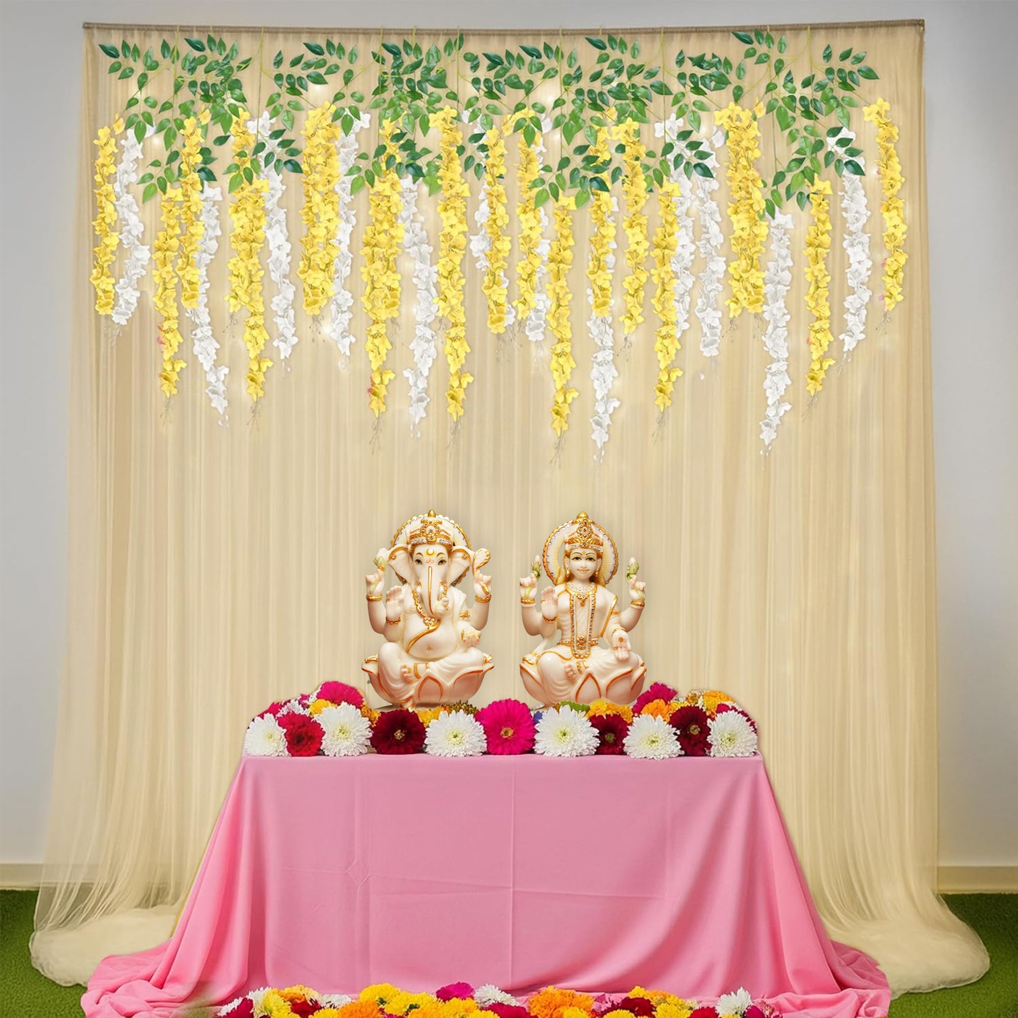 Ivory Yellow Diwali Decor
