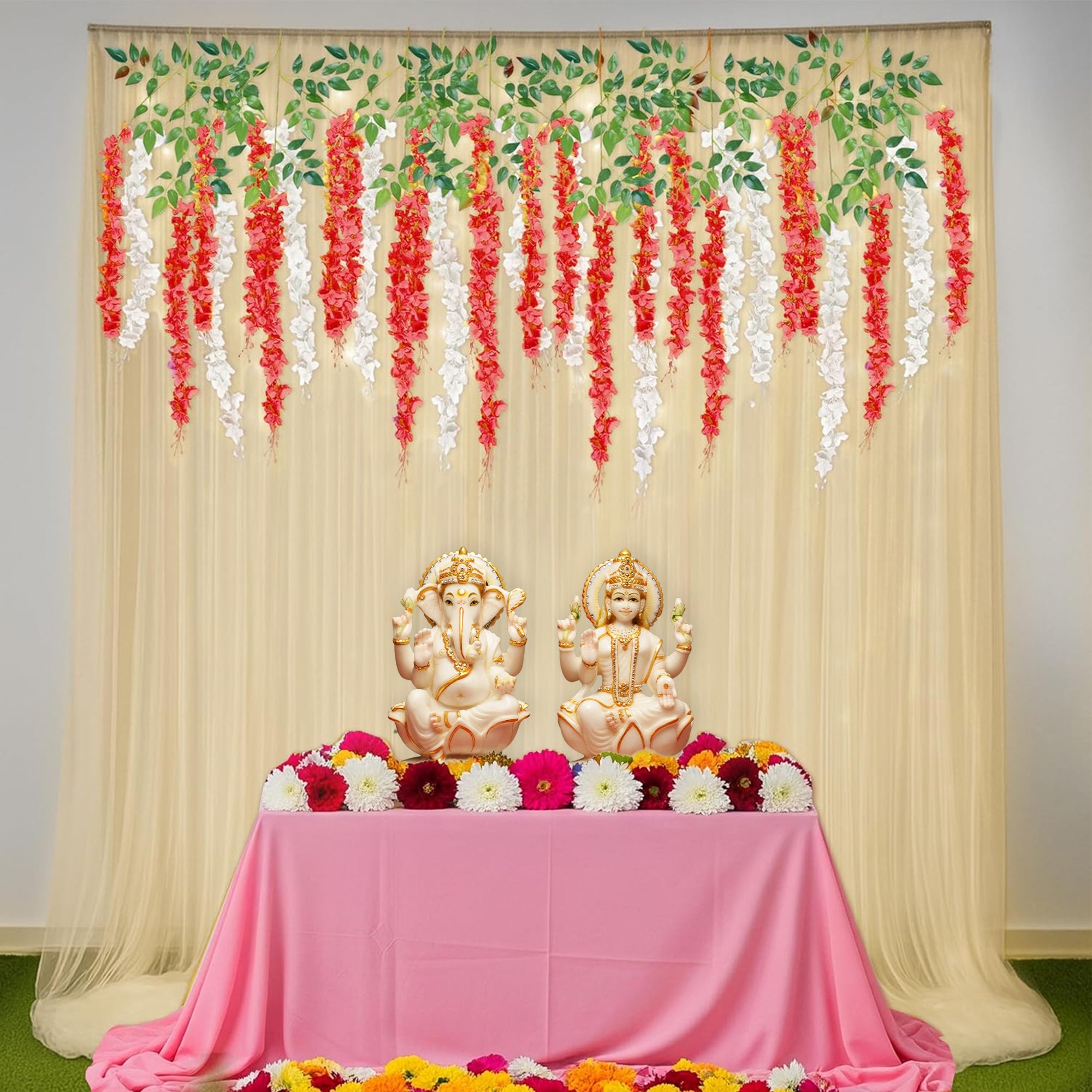 Red & White Diwali Decor