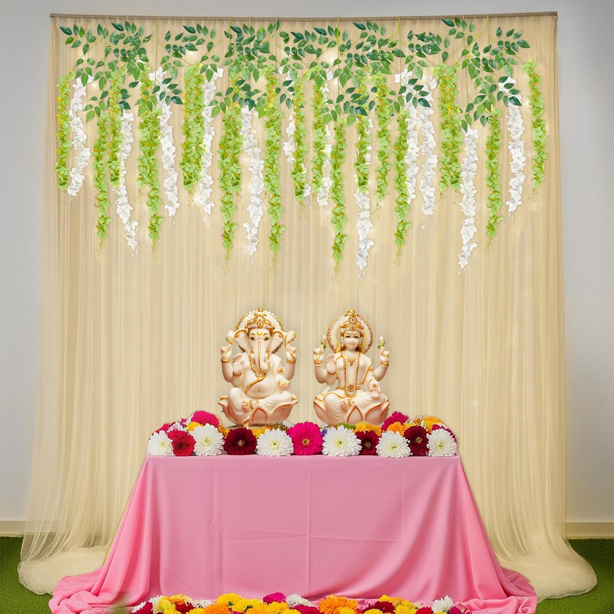 Ivory Green Diwali Decor