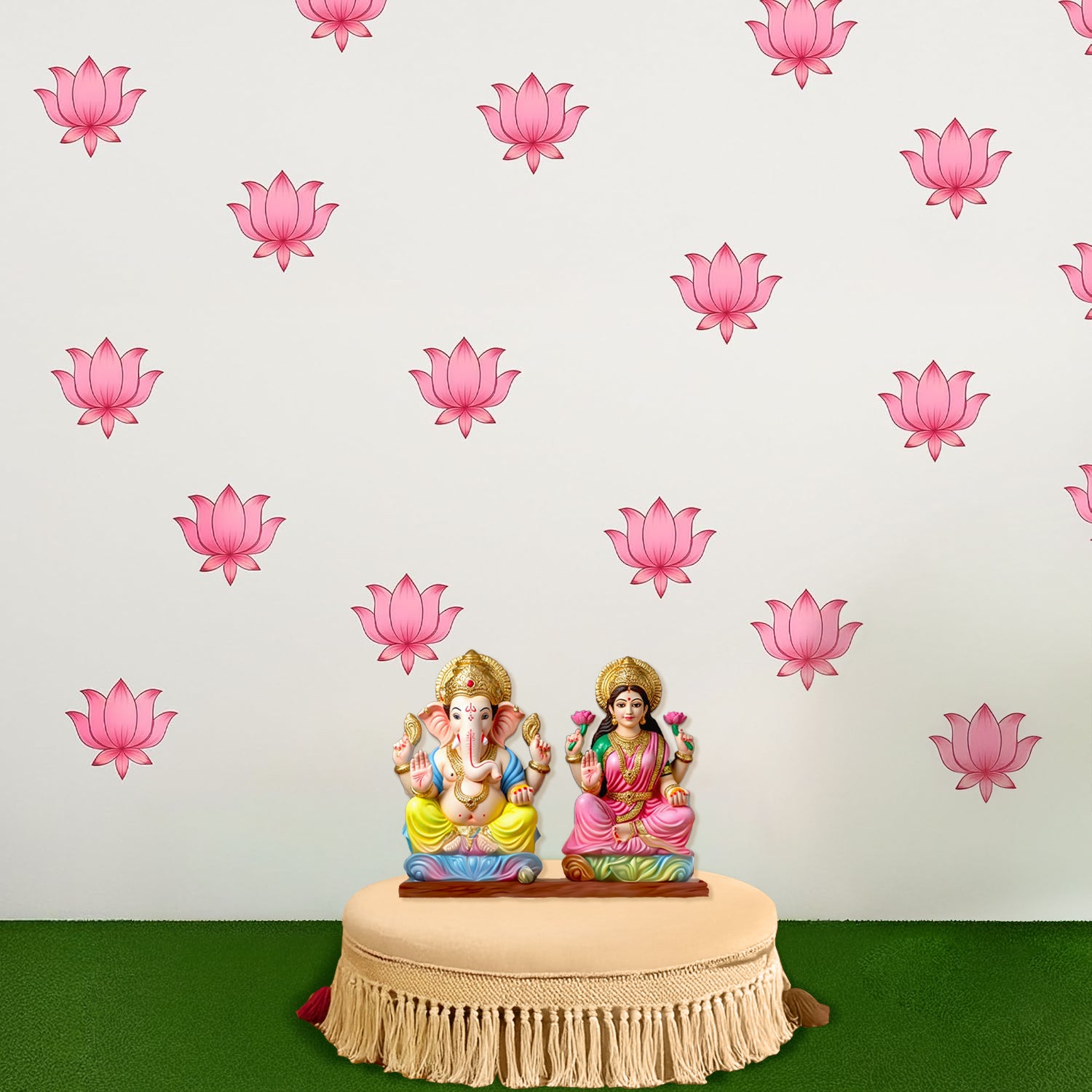 Diwali Decor Lotus Wall Sticker-20pcs