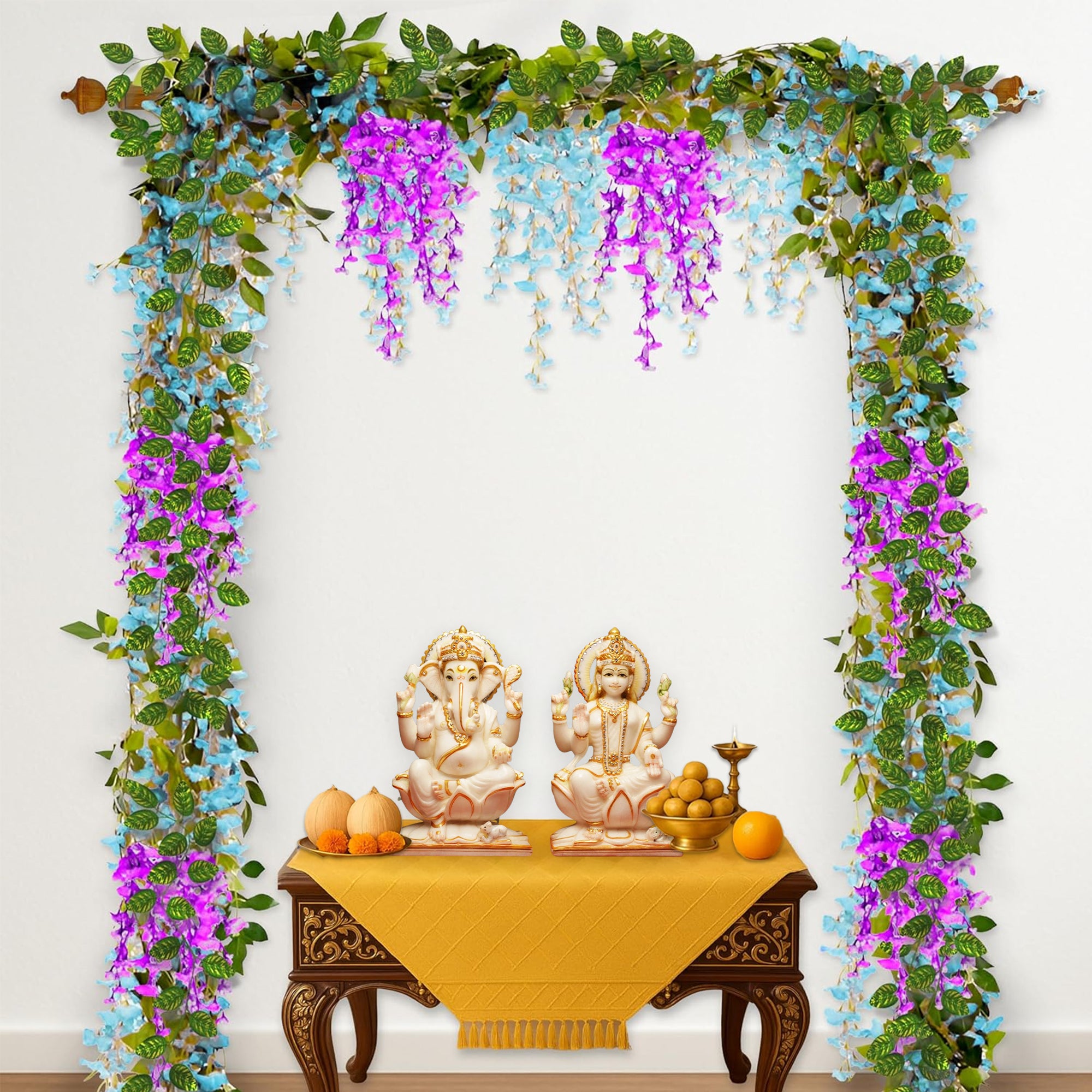 Purple Blue Diwali Decor