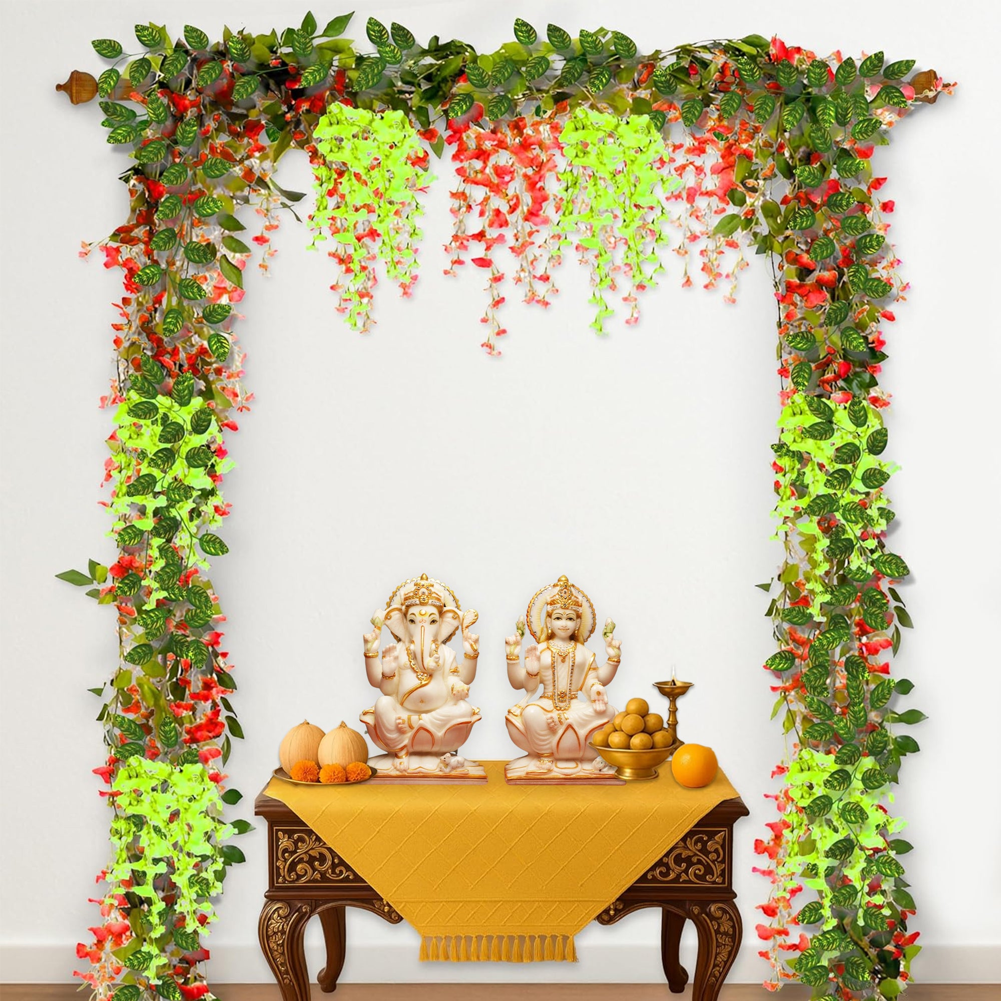 Red Green Diwali Backdrop