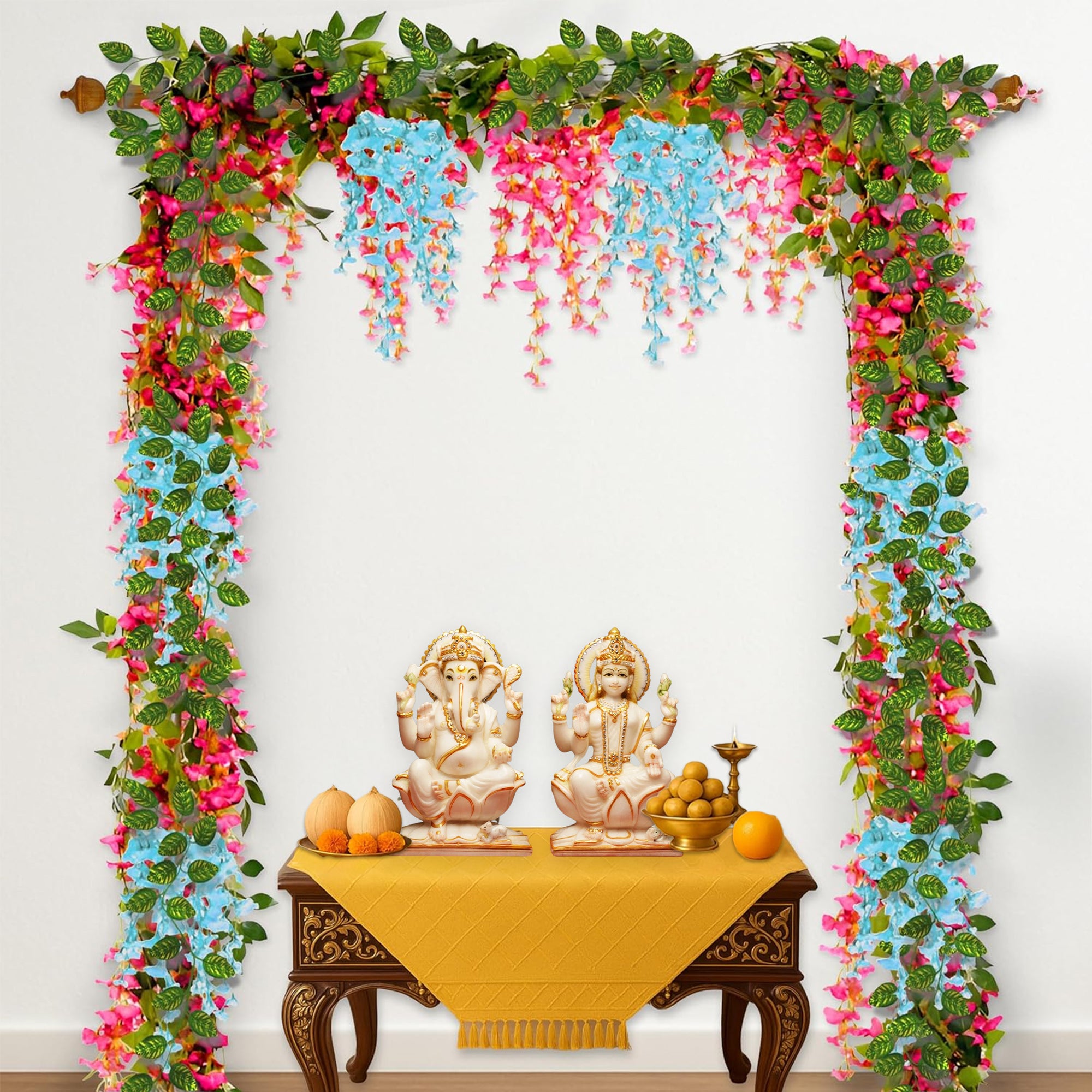 Pink Blue Diwali Decor