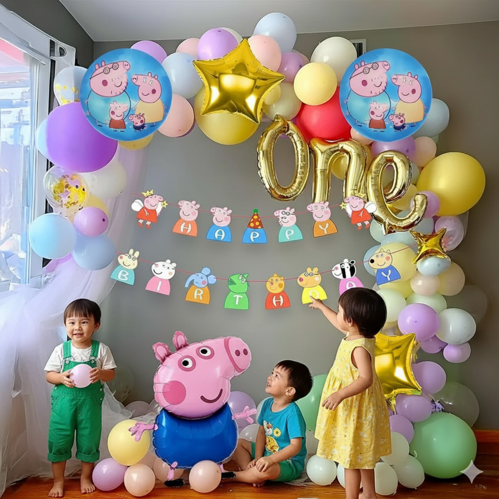 Peppa Pig Birthday Decoration Kit-60pcs