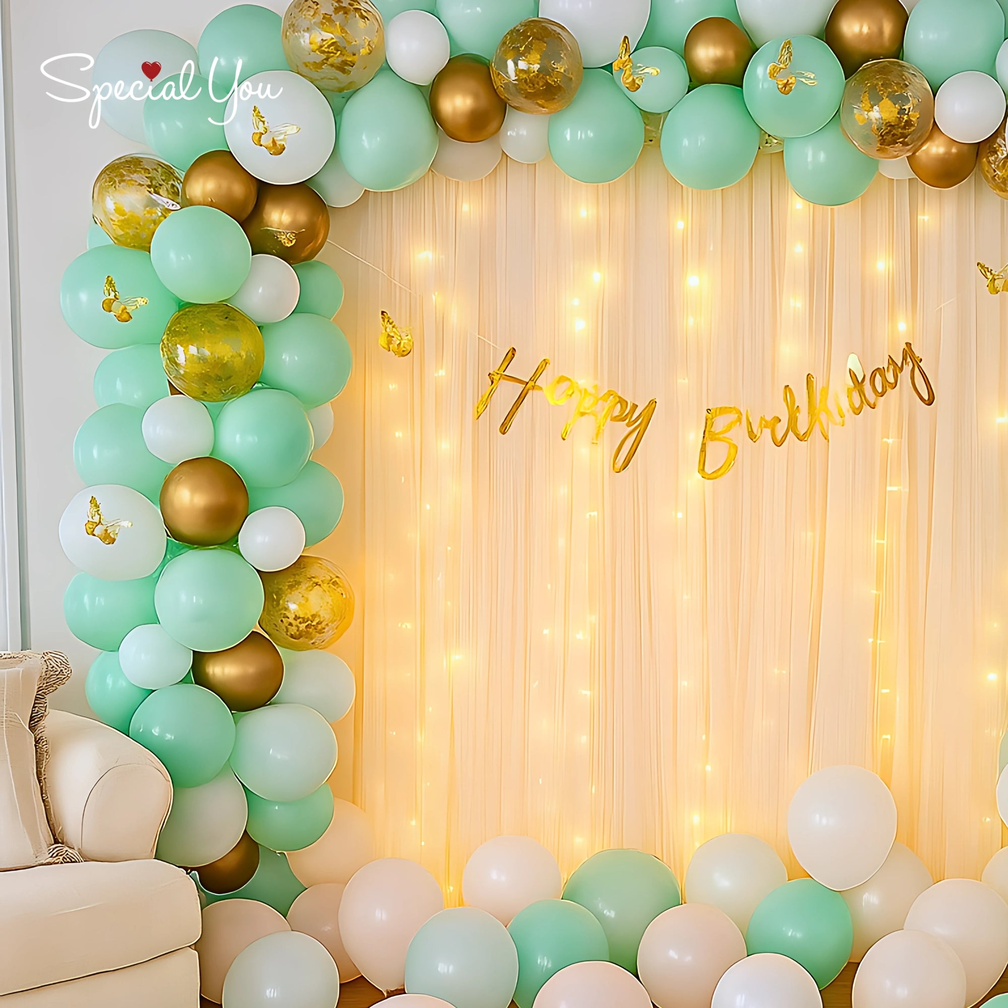 Mint Butterfly Bliss decor