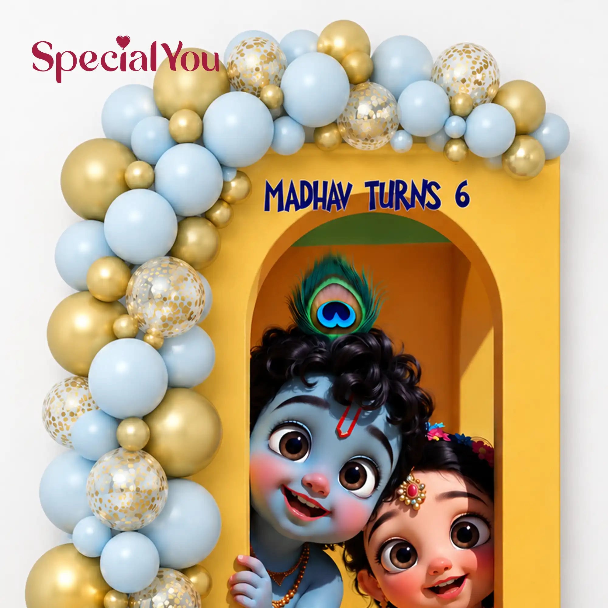 Divine Krishna Theme Birthday Decoration