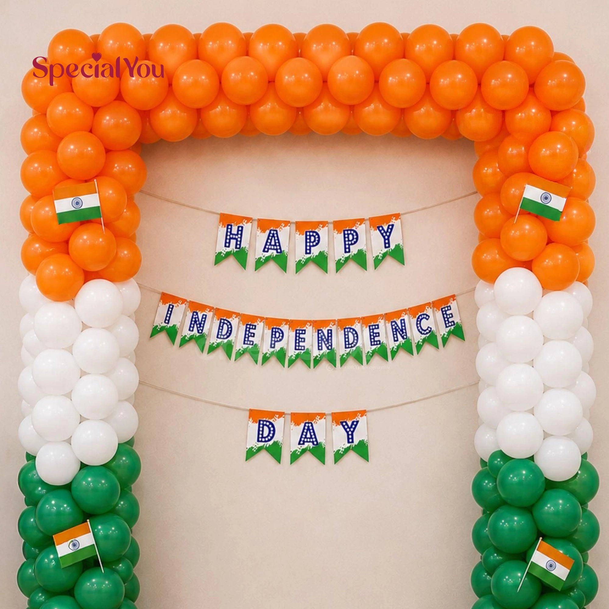 Grand Tricolor Balloon Arch Decoration