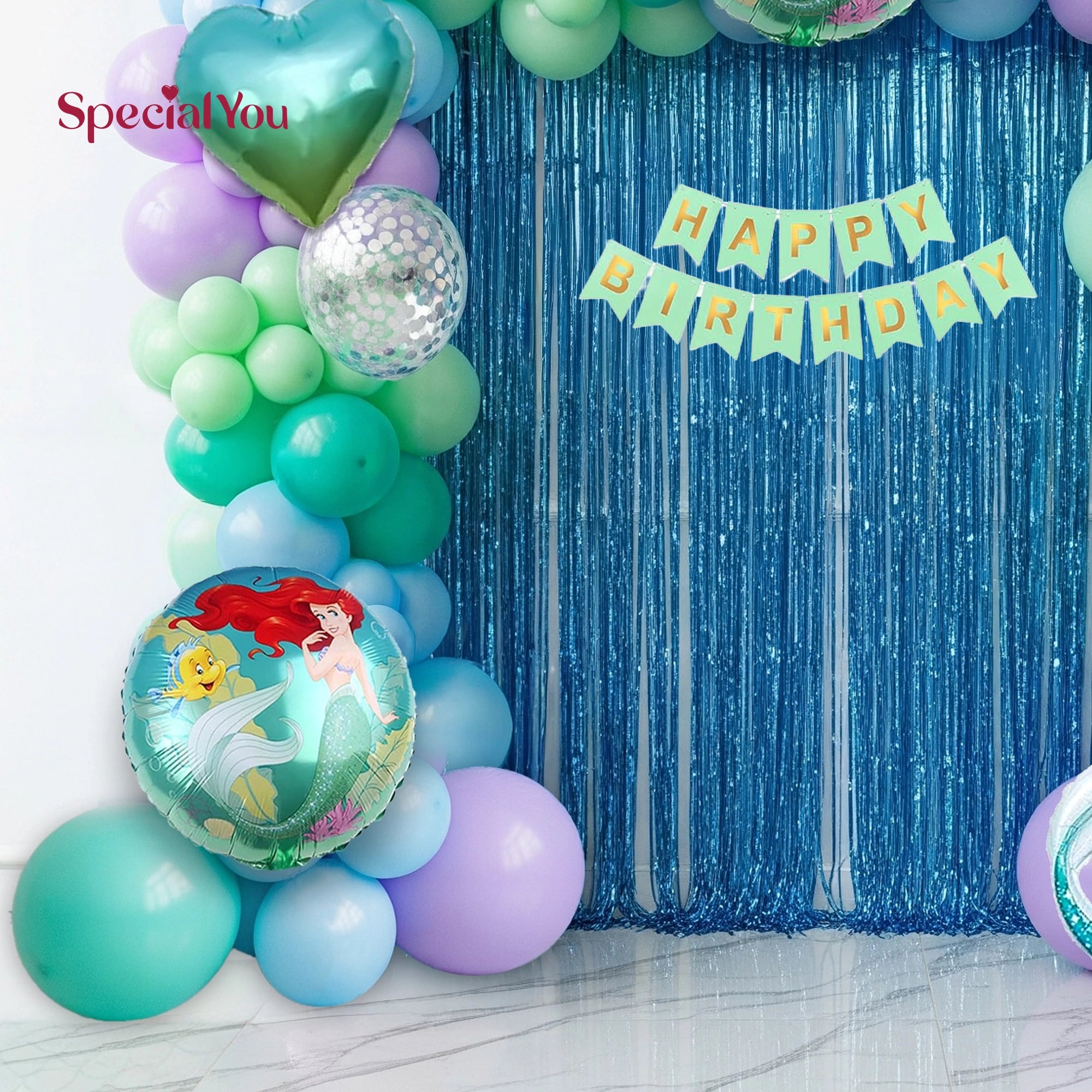 Little Mermaid Birthday Balloon Decor
