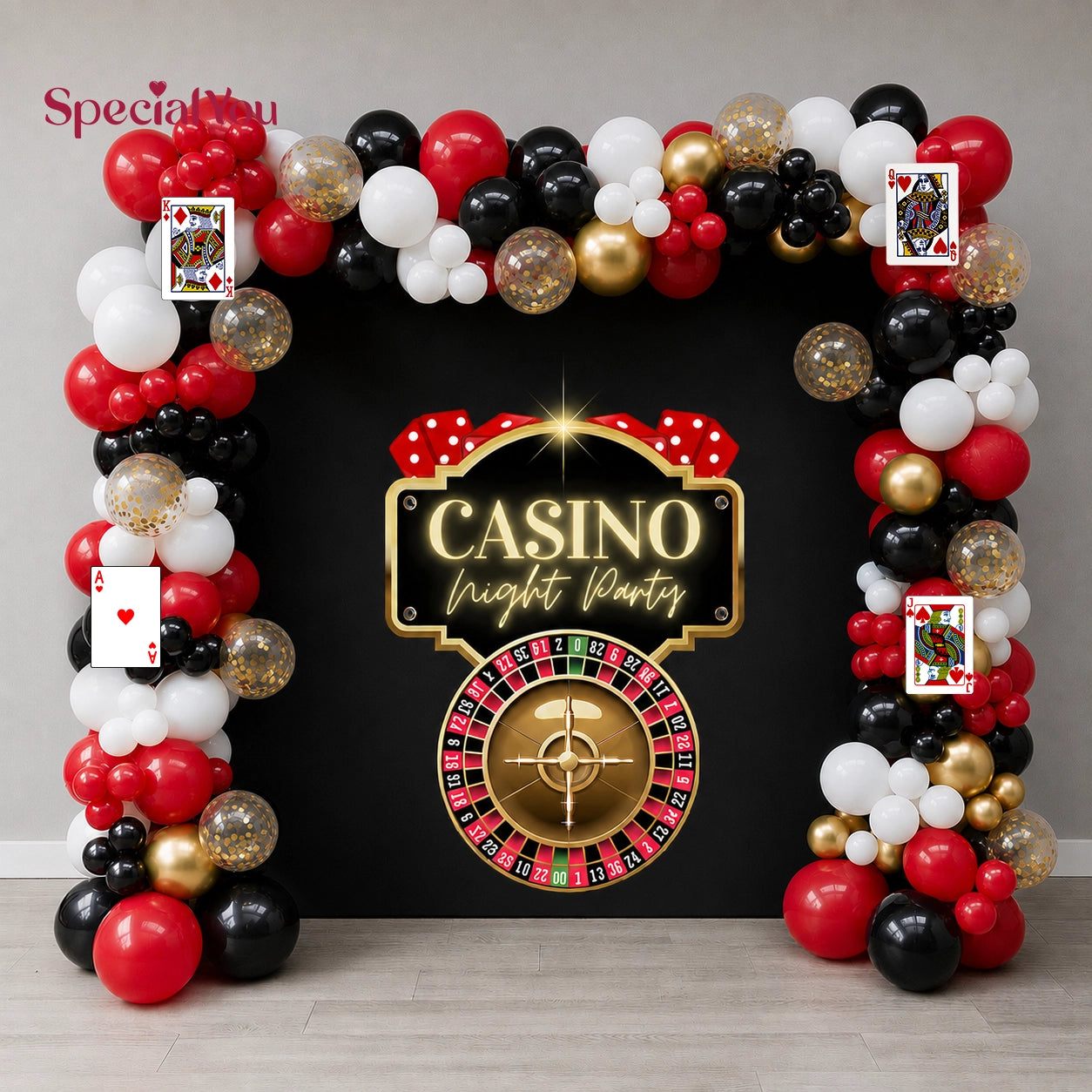 Casino Night Party Balloon Decor