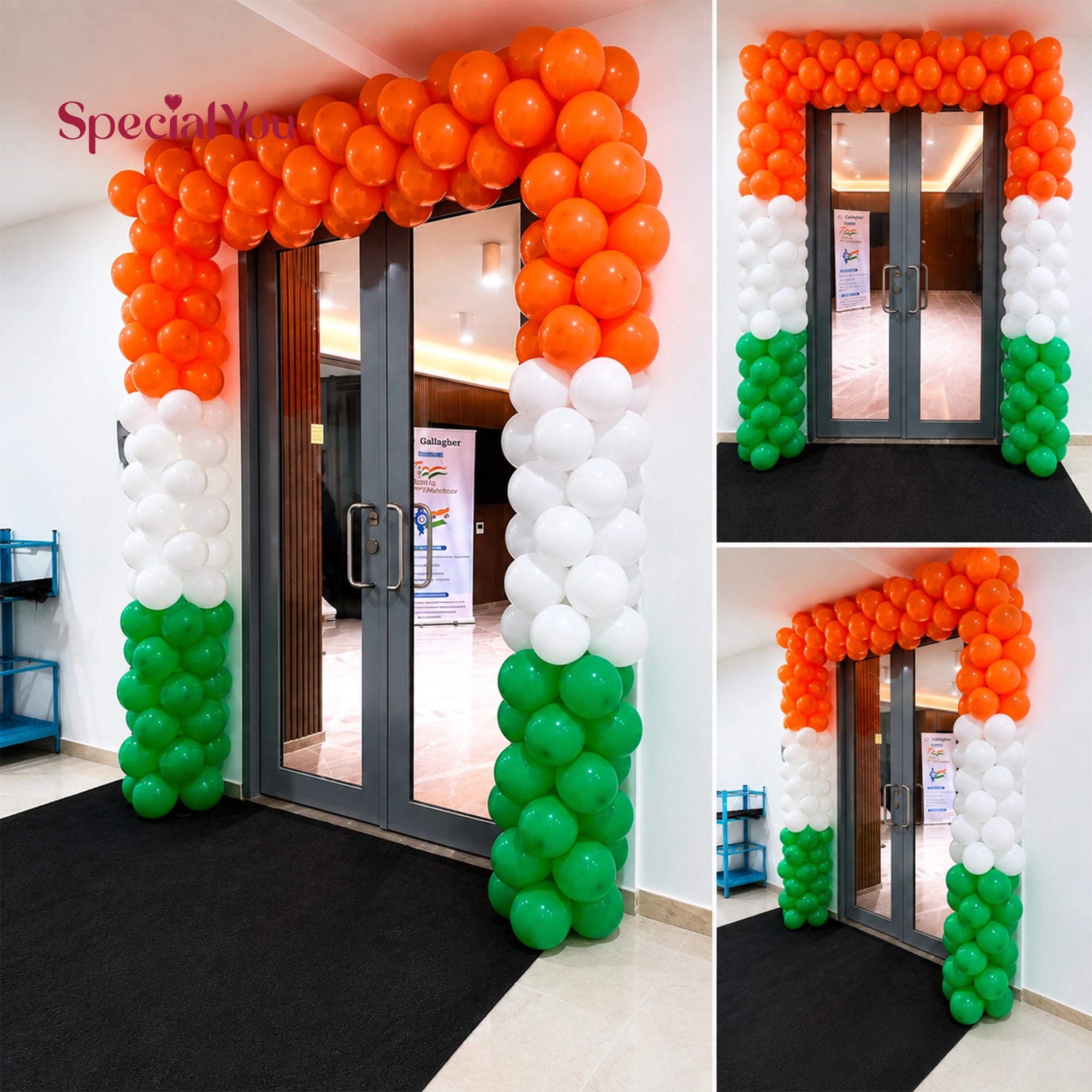 Tricolor Balloon Entrance Arch Decoration