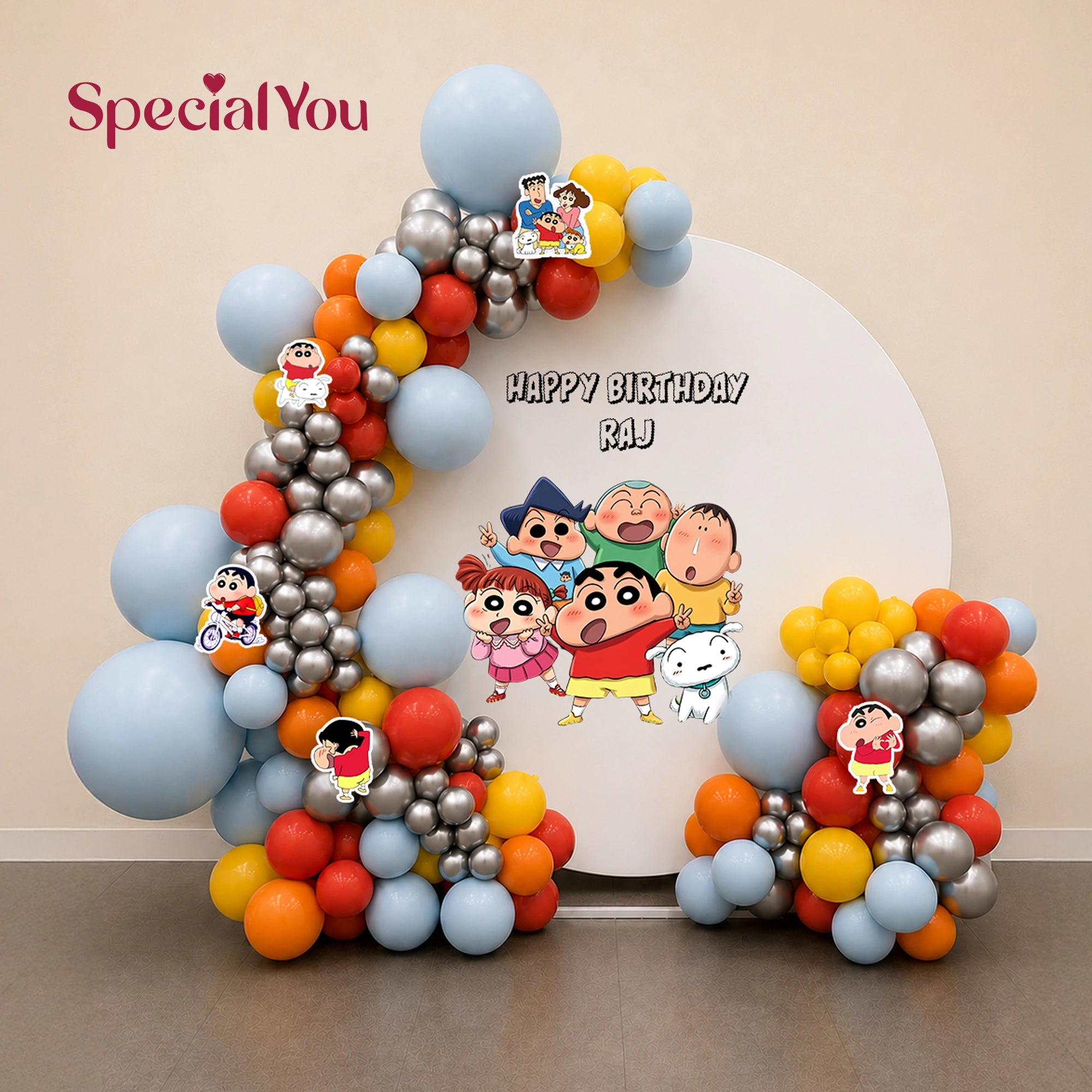 Shinchan Circular Backdrop Birthday Decoration