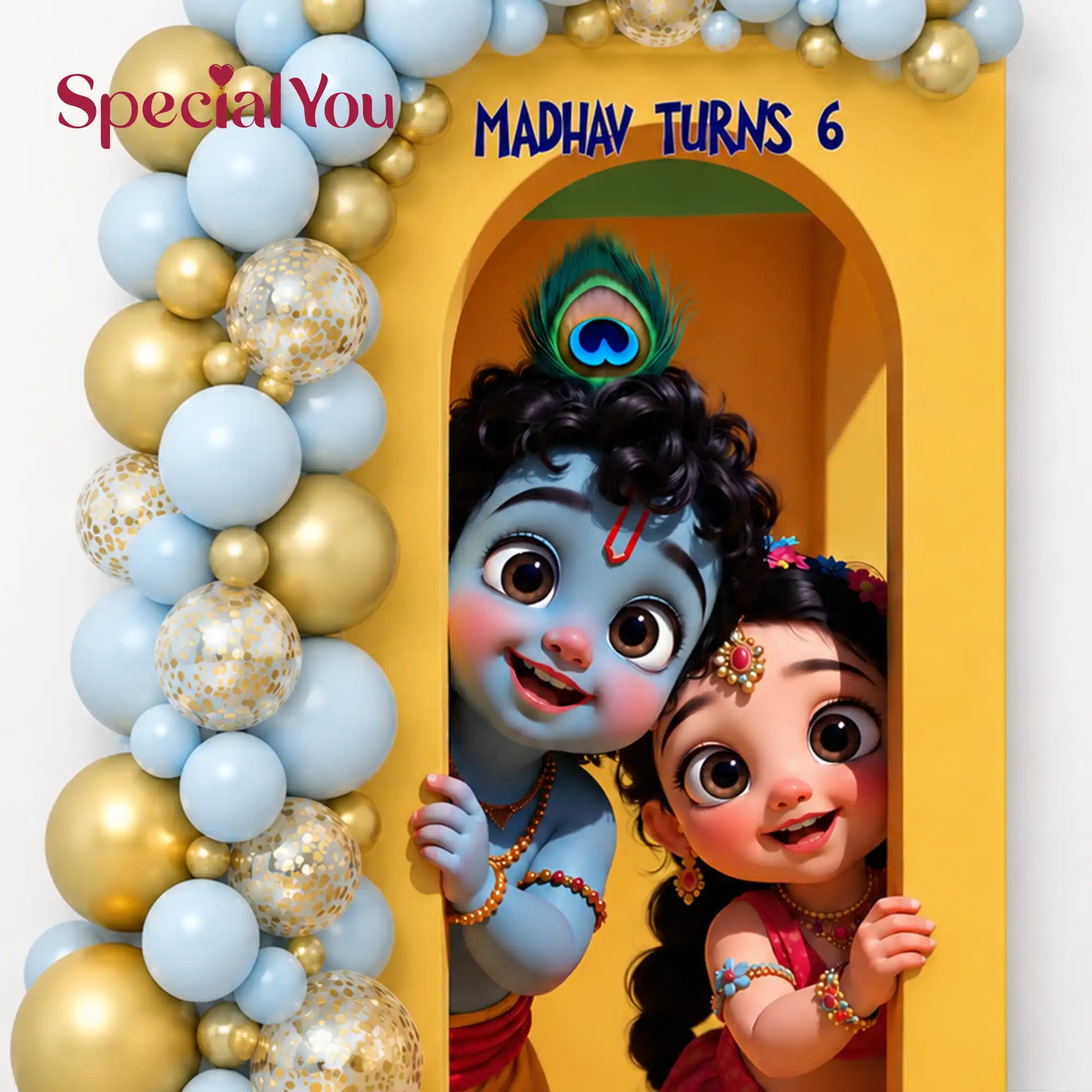 Divine Krishna Theme Birthday Decoration