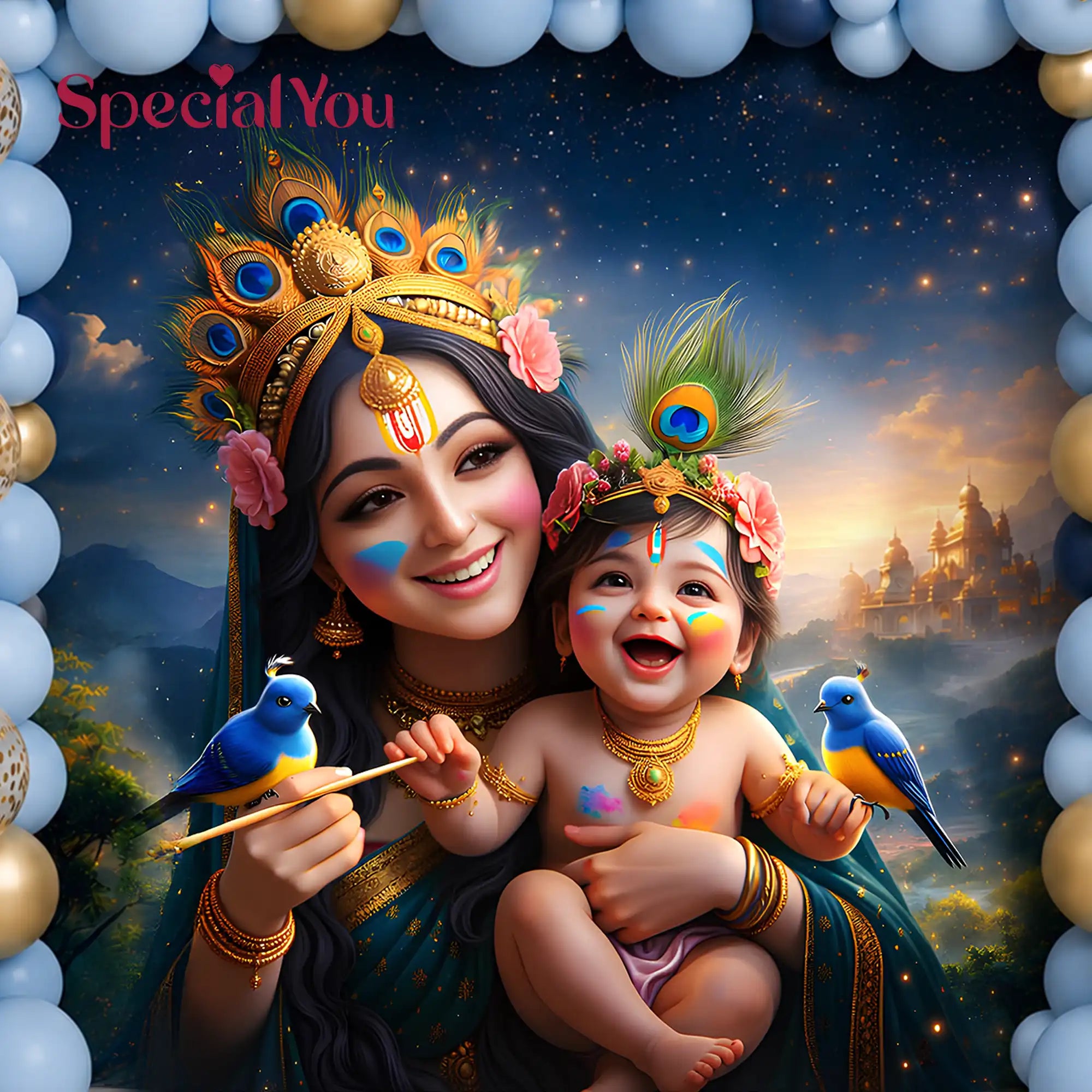 Little Krishna Theme Birthday Decoration
