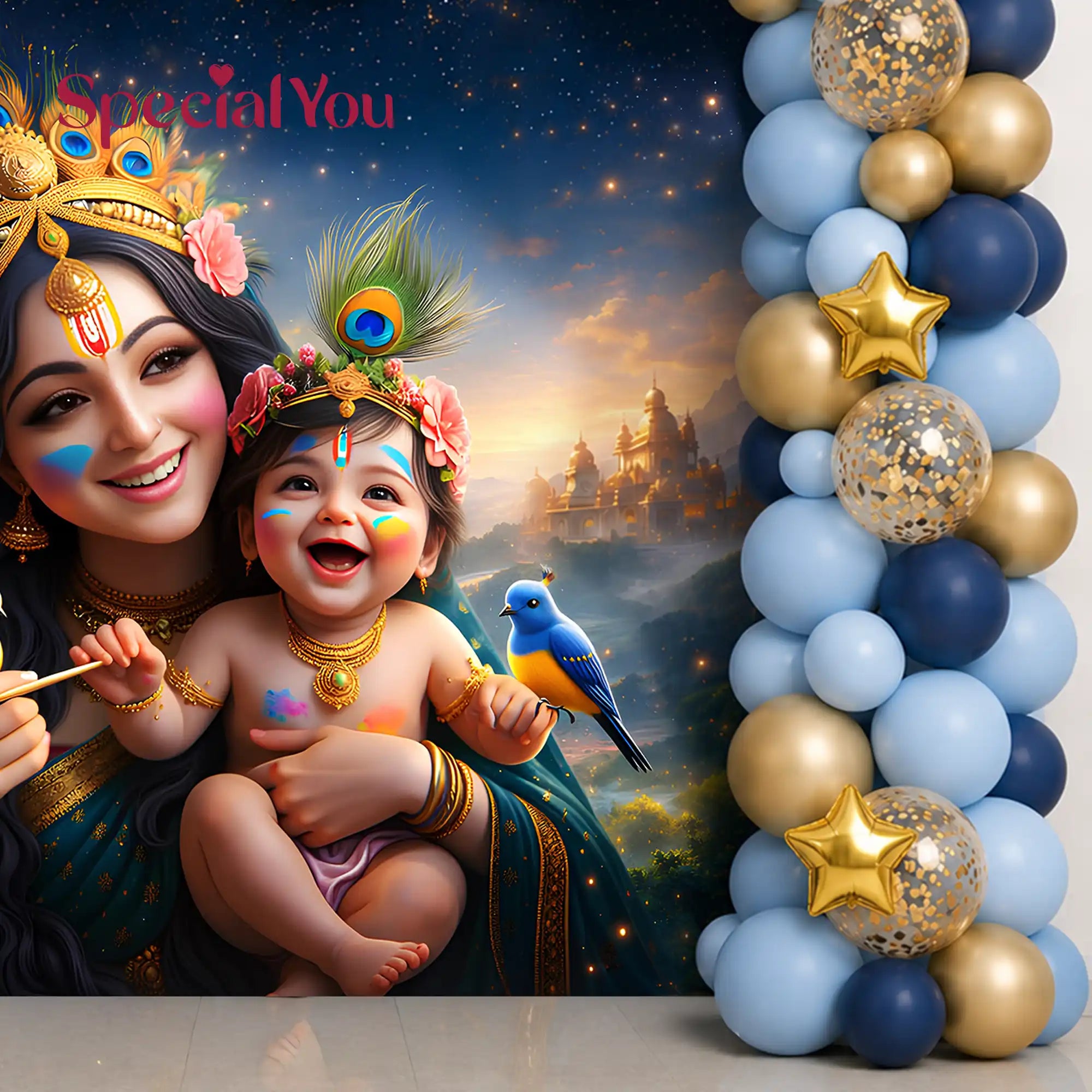 Little Krishna Theme Birthday Decoration