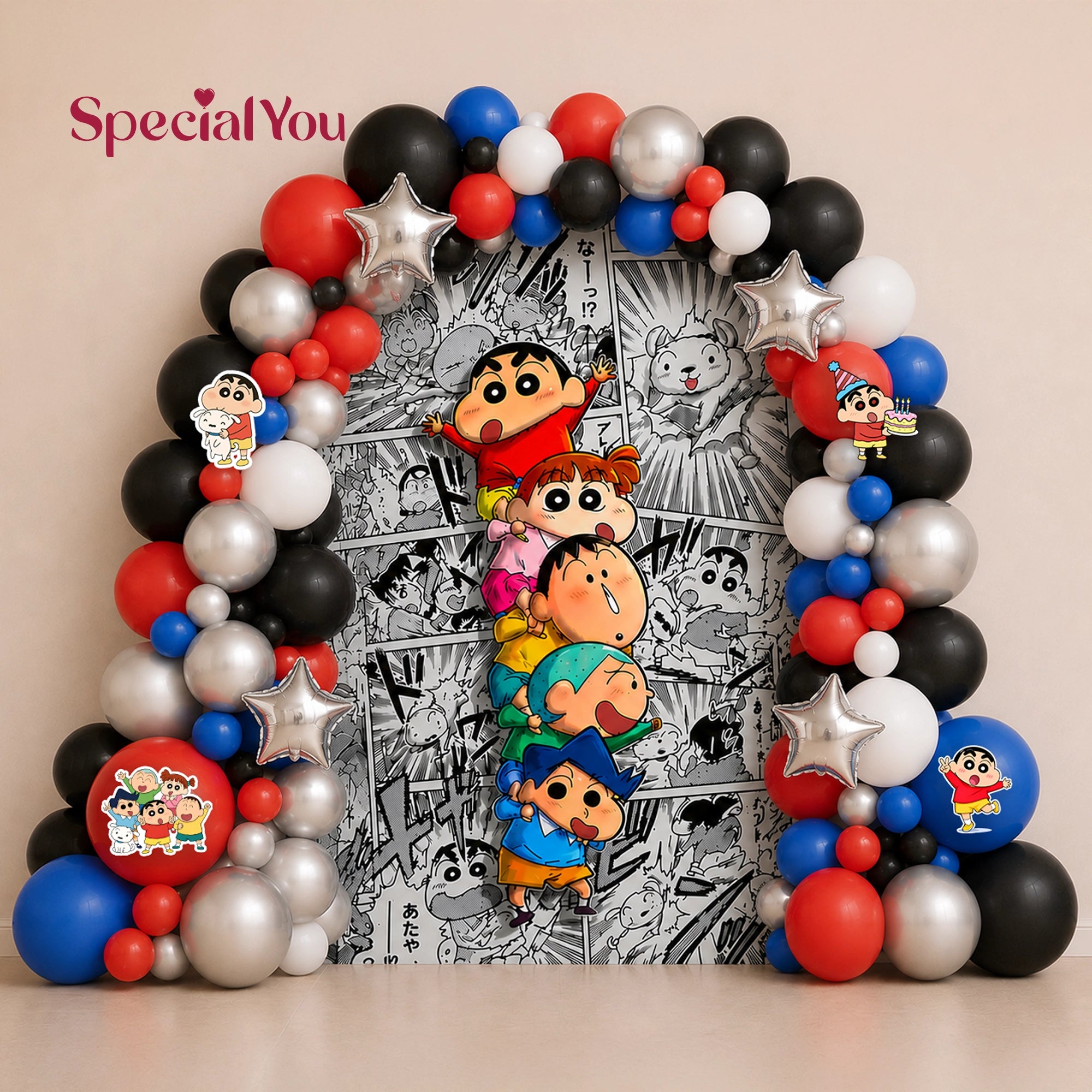 Shinchan Comic Backdrop Birthday Decoration