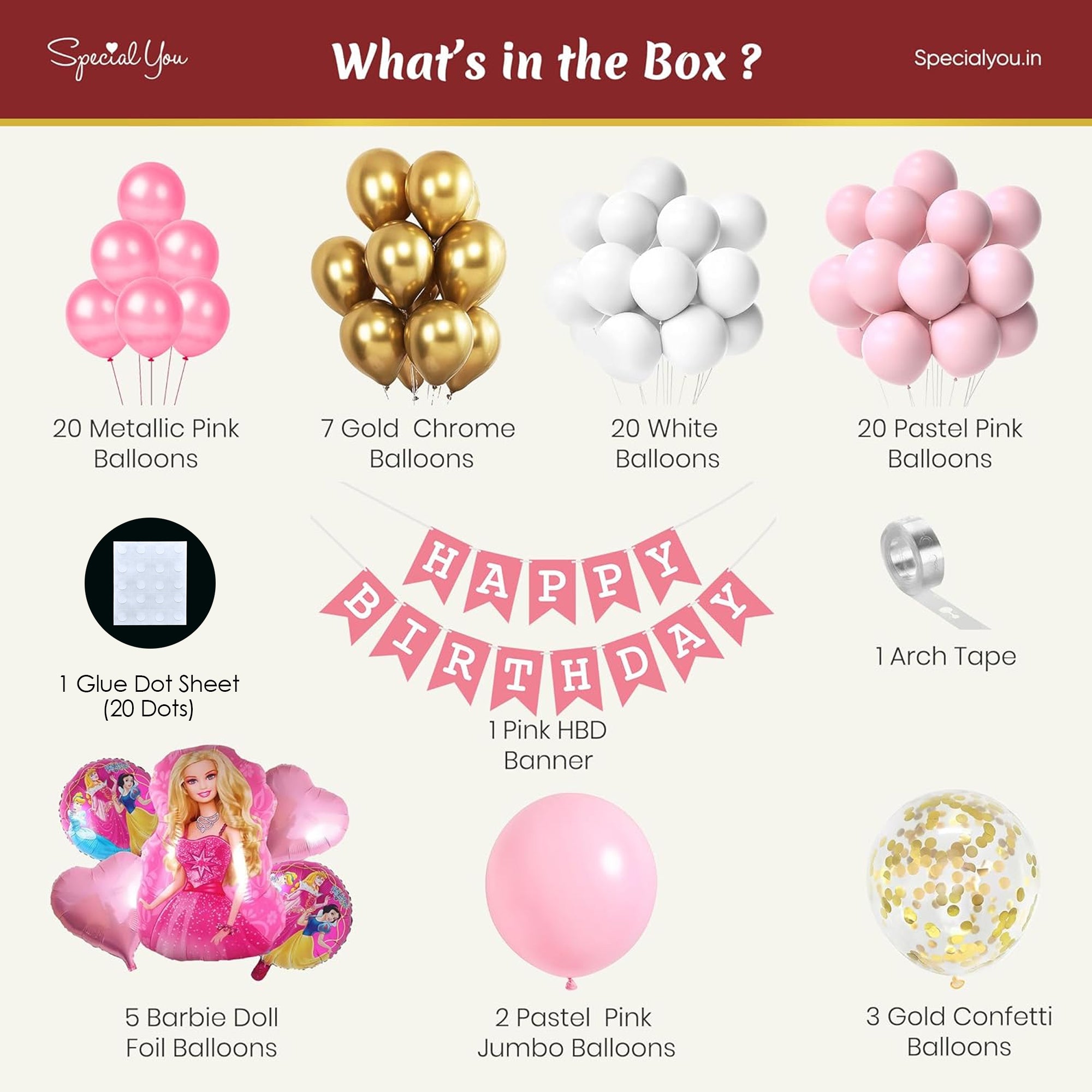 Barbie Theme Birthday Decoration Kit for Girls