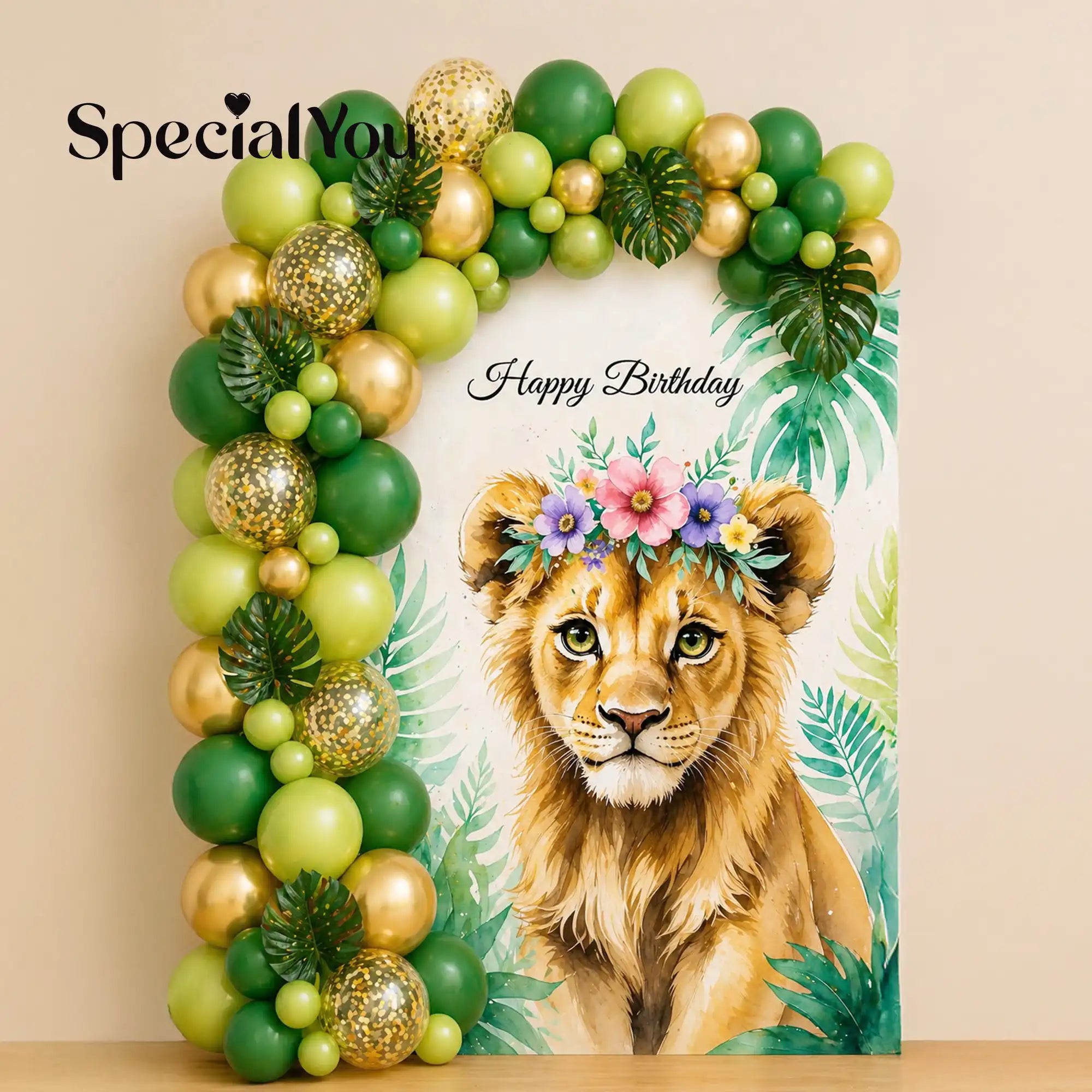 Lion Jungle Theme Balloon Arch Decoration