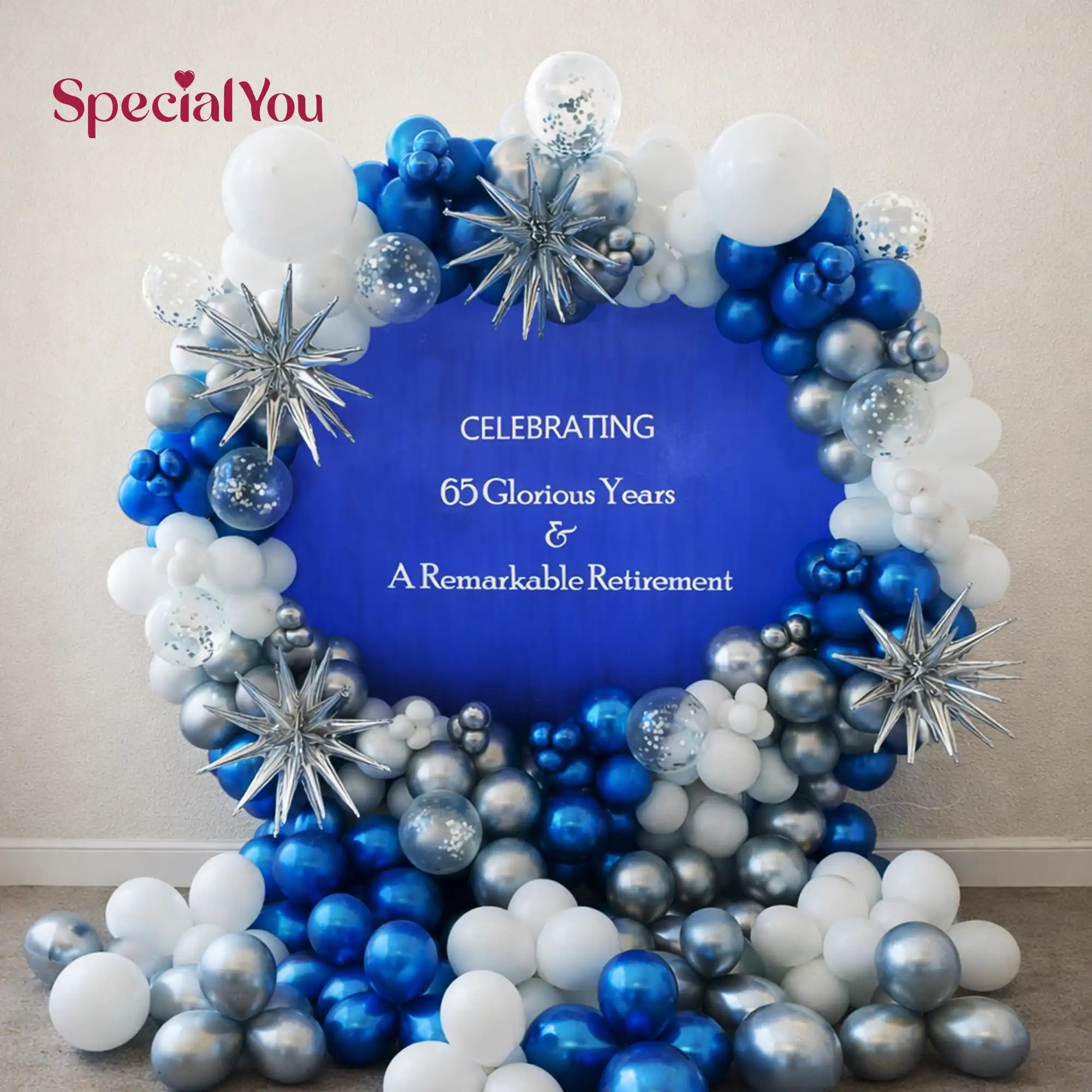 Retirement Celebration Ring Balloon Backdrop Decor