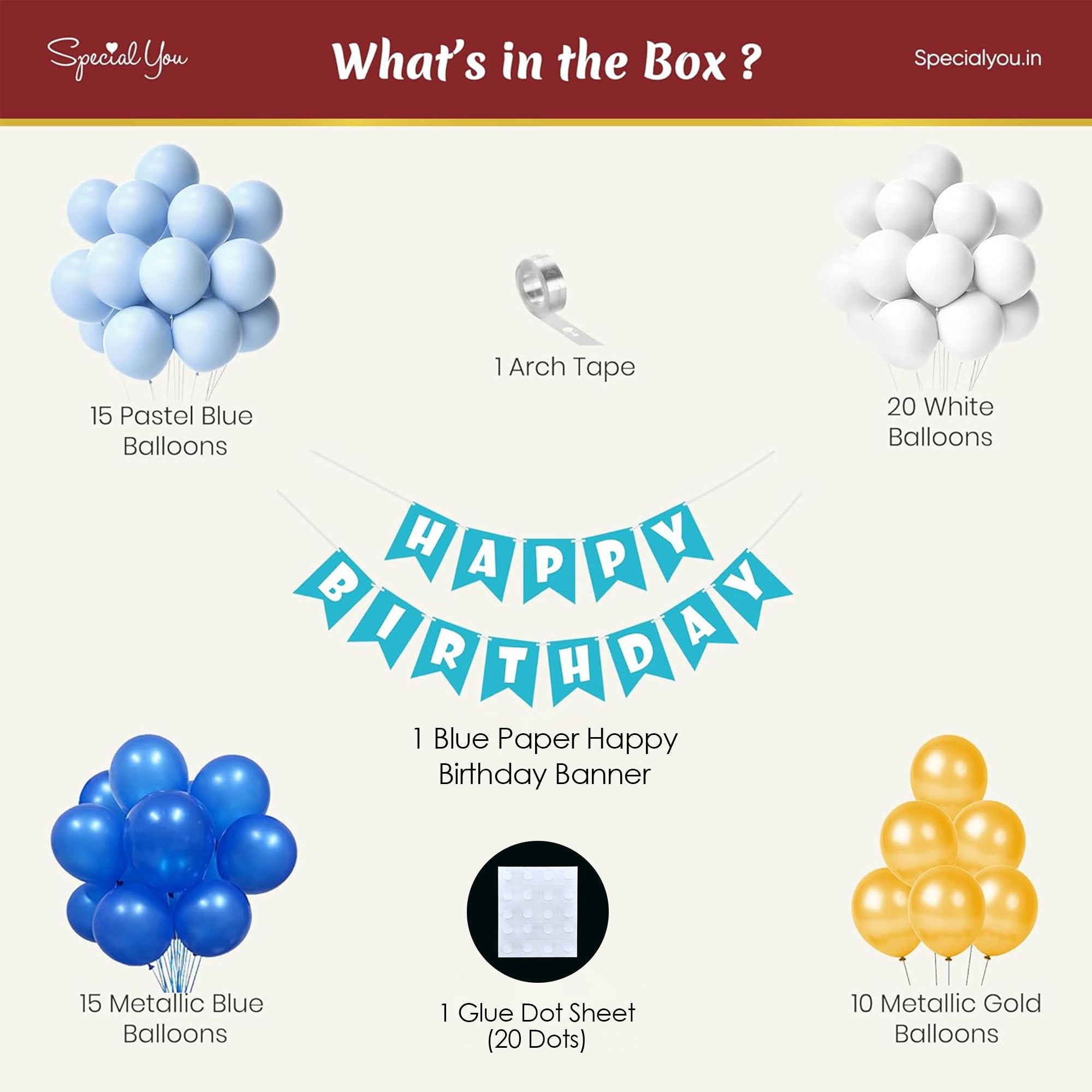 Birthday decoration DIY Kit with a blue theme