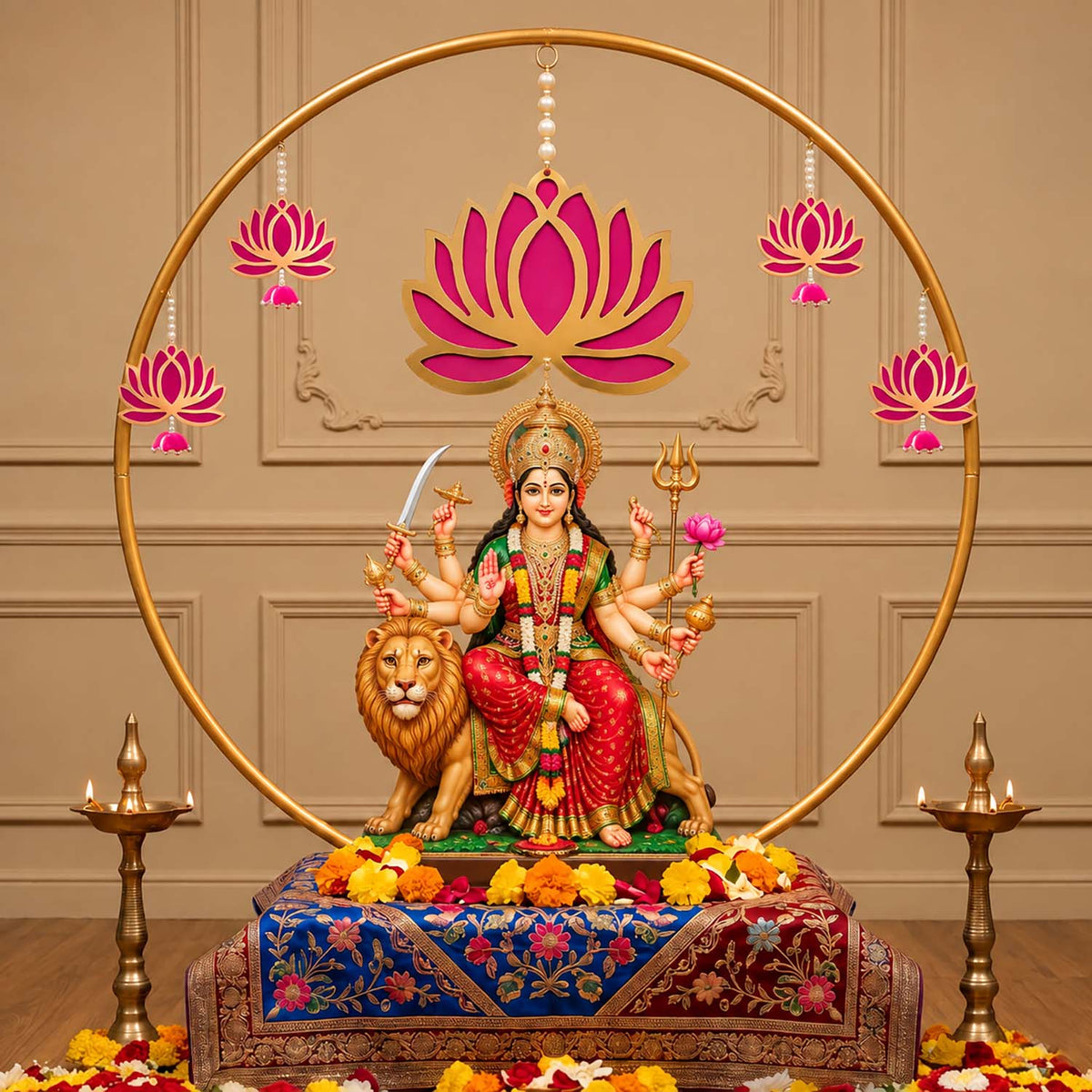 Lotus Ring Backdrop Decoration Kit with Large Lotus Hanging