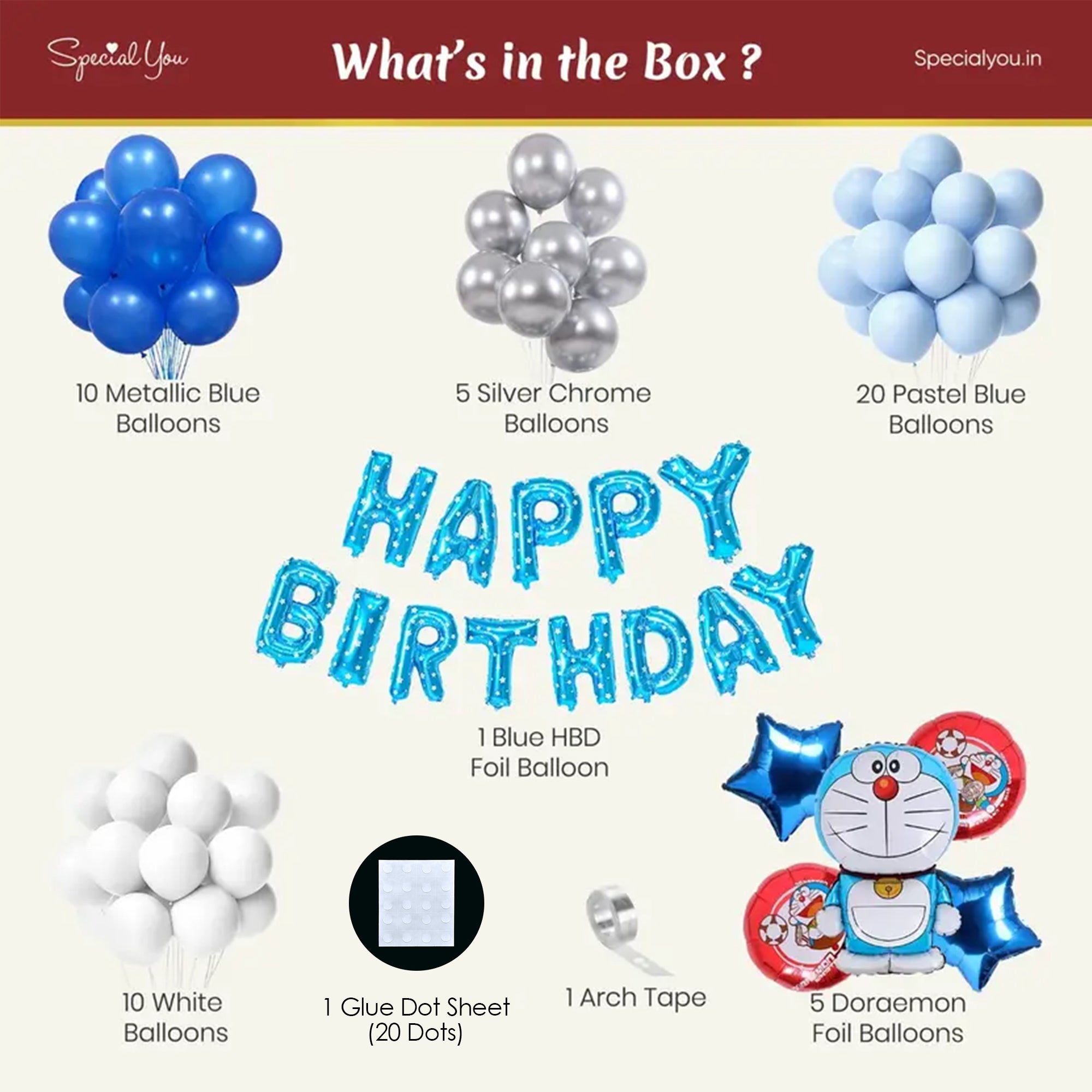Doraemon happy birthday decoration-53pcs