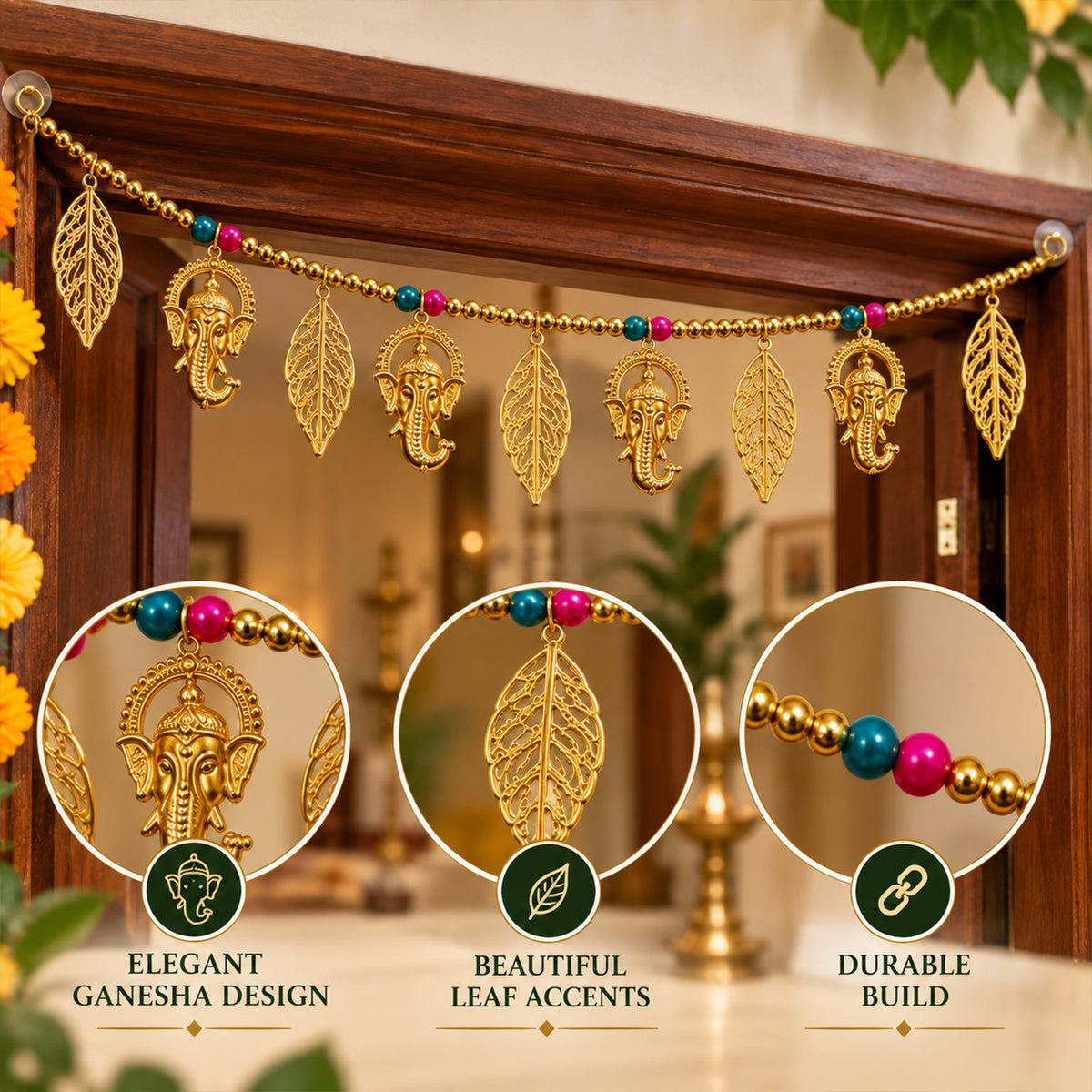 Ganesh Leaf Toran for Entrance for Diwali Decoration for Home