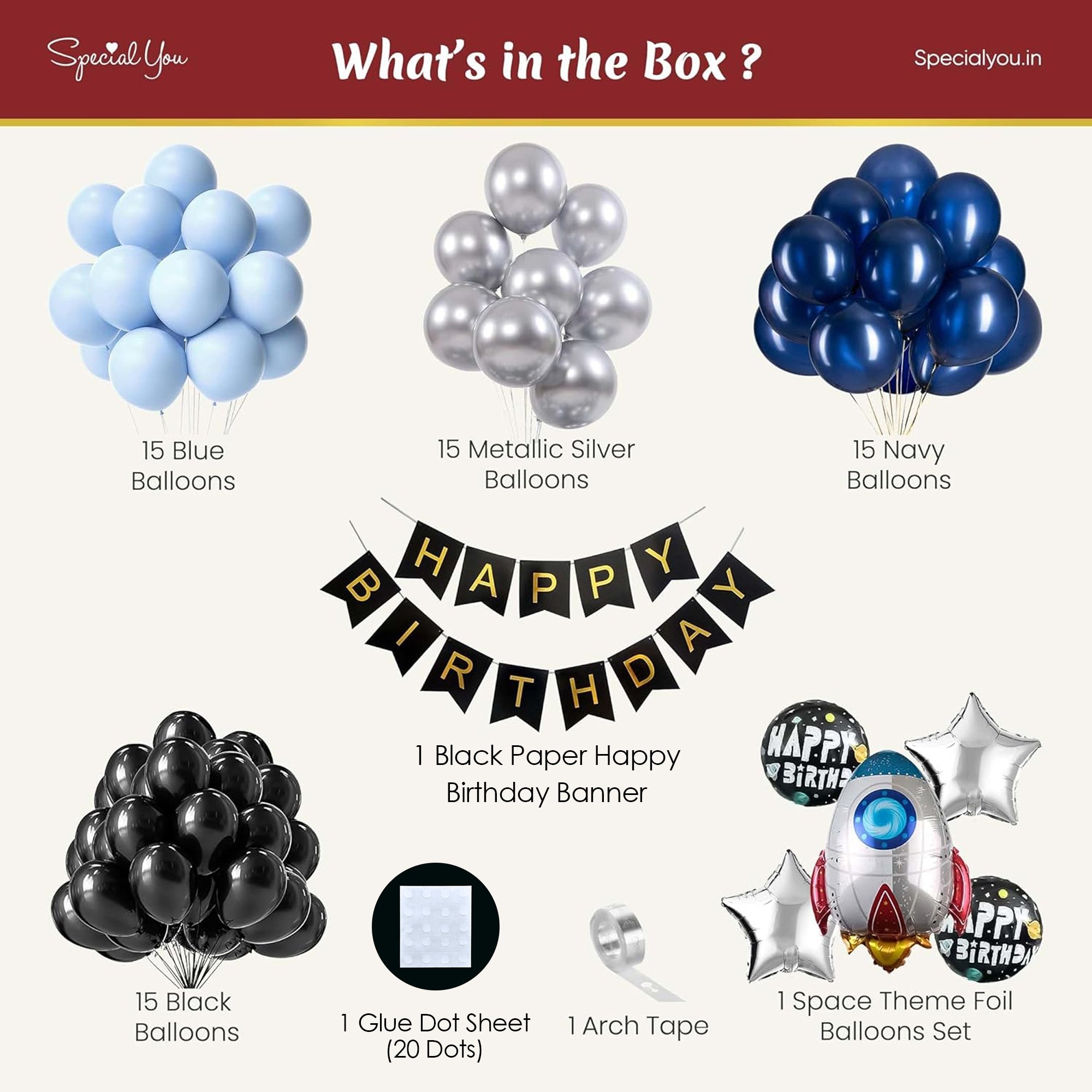 Space Theme birthday decoration items for boy