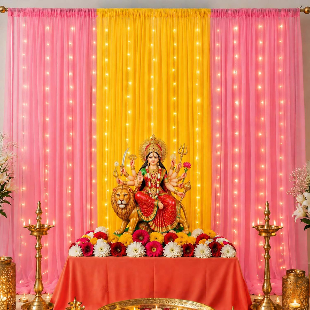 Ganpati Yellow & Pink Glow Decor Kit