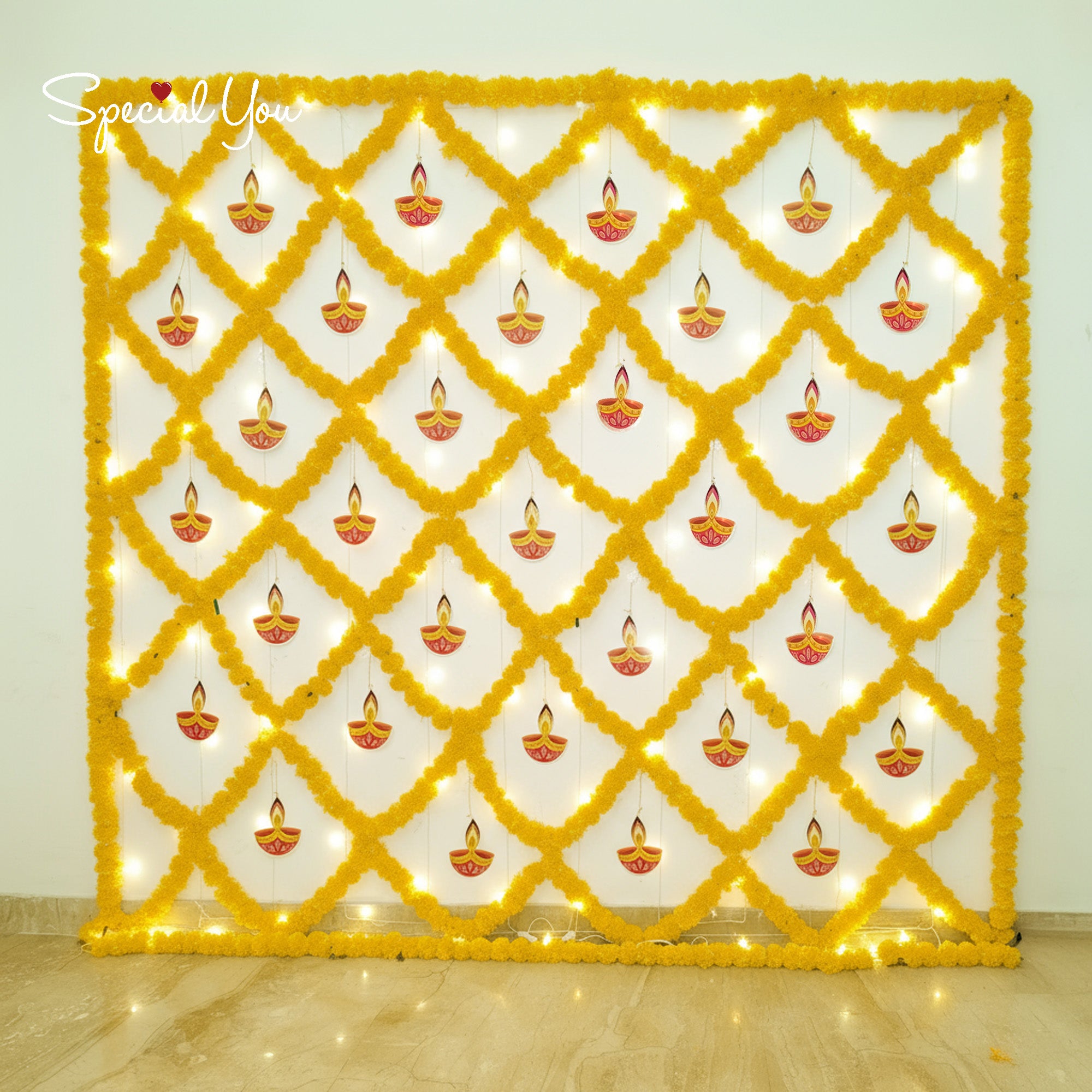 Diwali Flower Backdrop Decor
