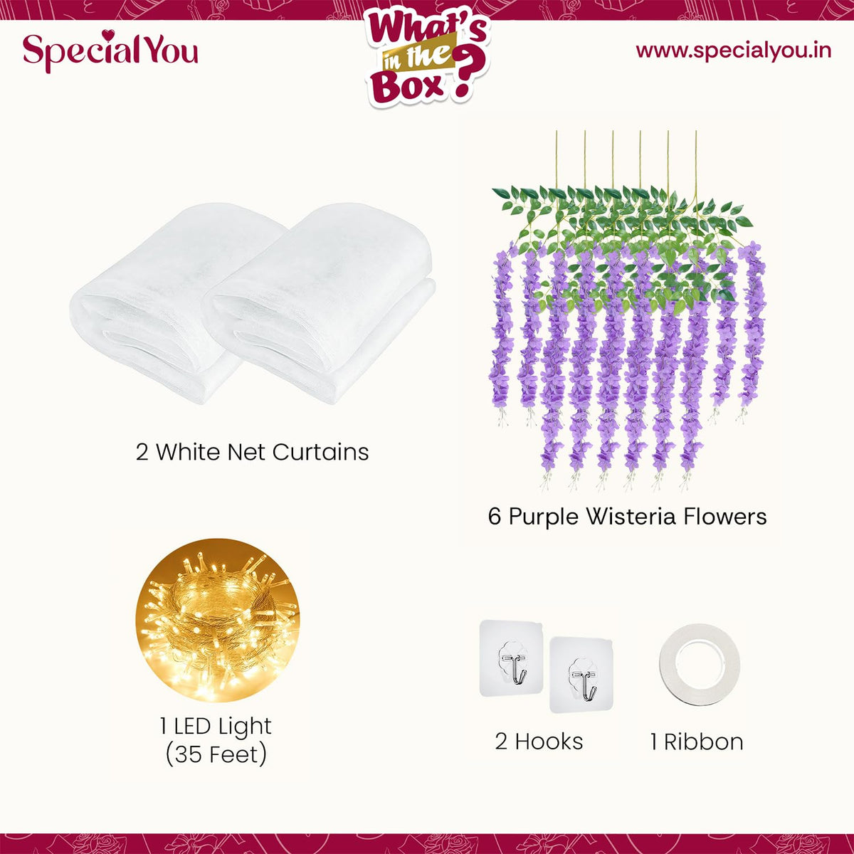 Purple Wisteria Diwali Decor Kit