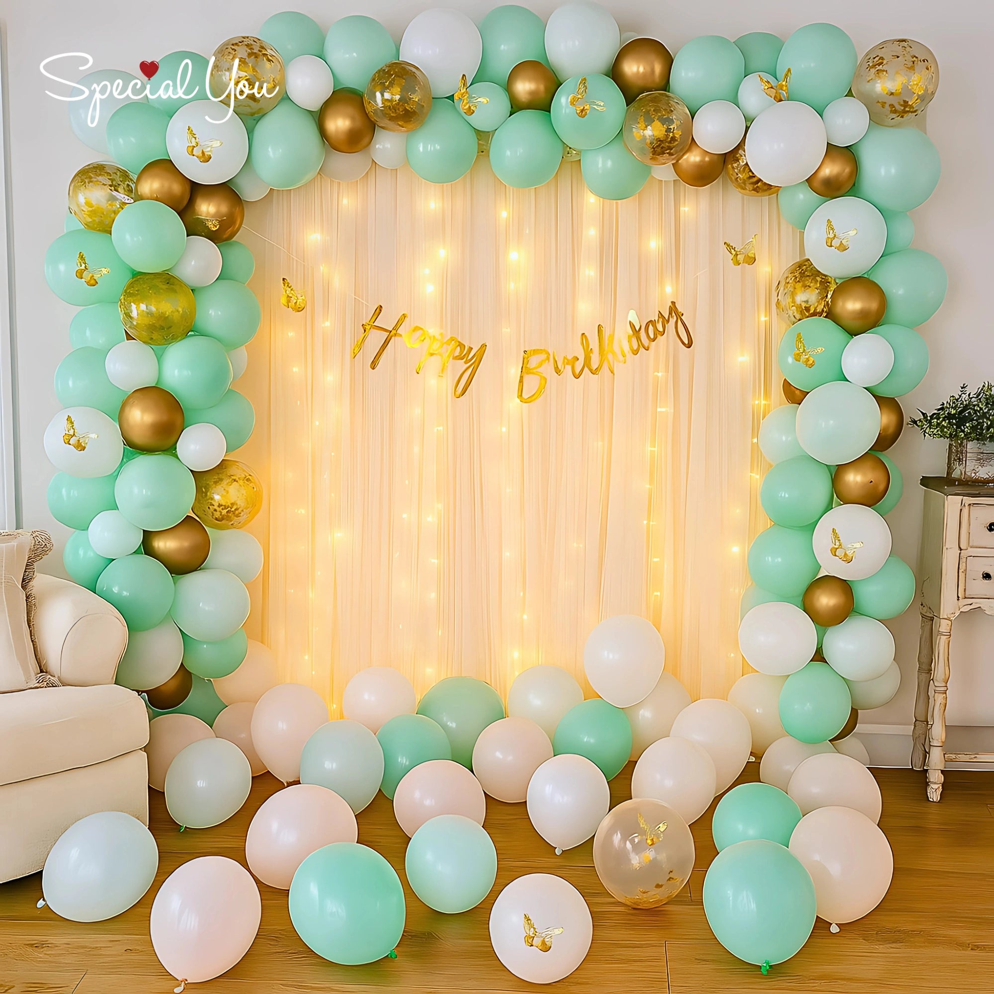 Mint Butterfly Bliss Birthday Decor