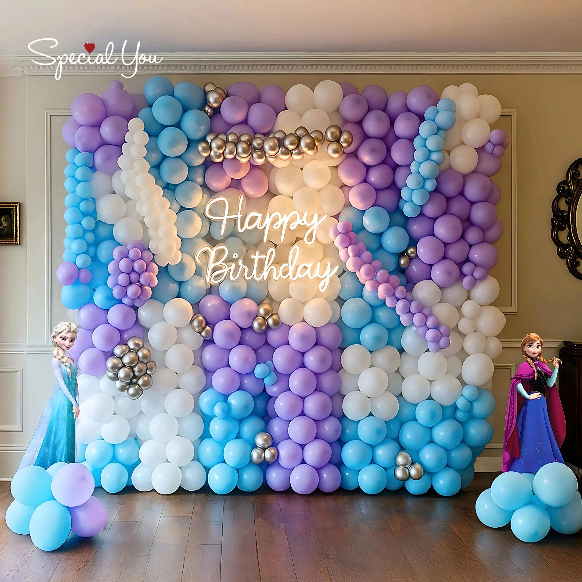 Frozen Fantasy Birthday Balloon Wall Decor