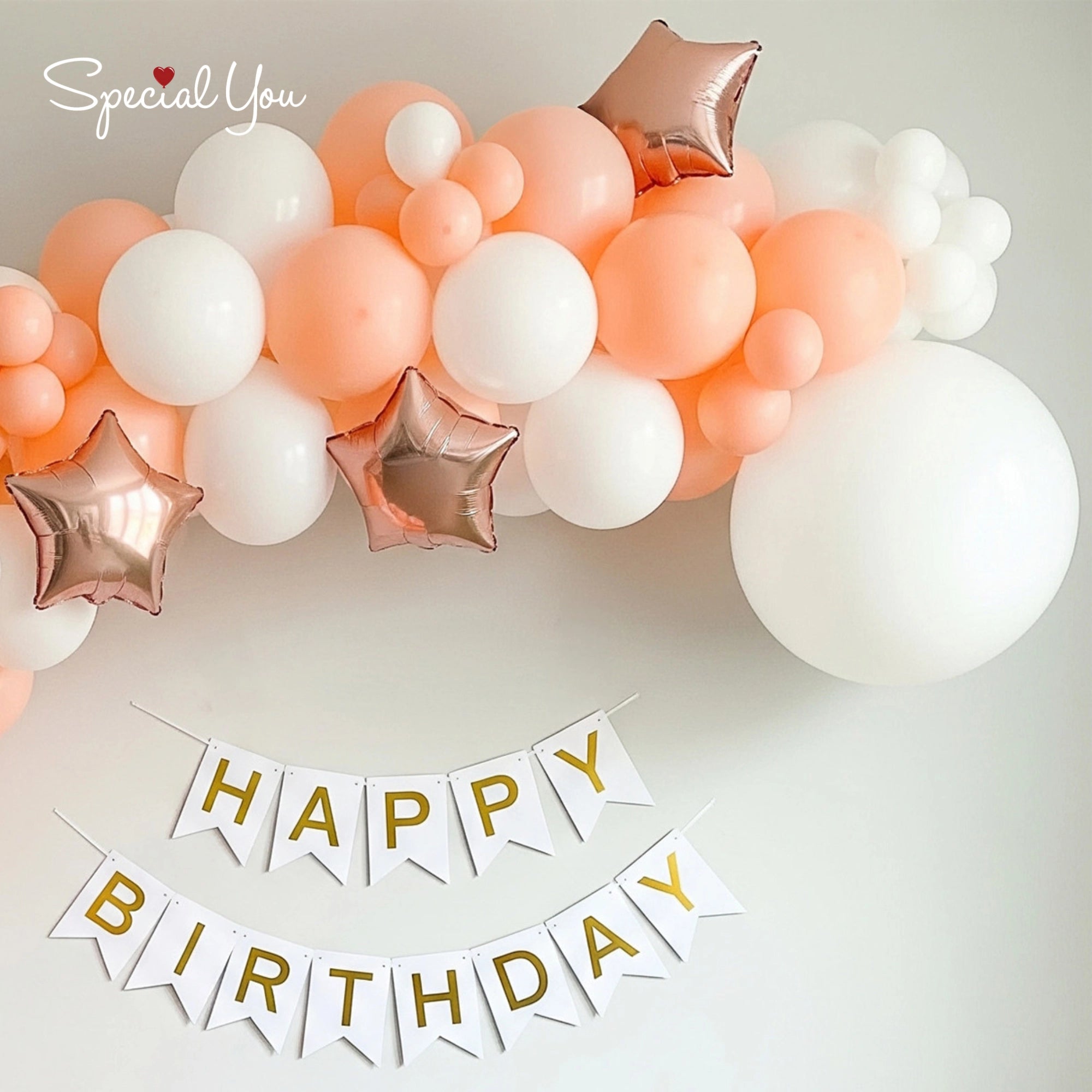 Peachy Moon Birthday Balloon Decor