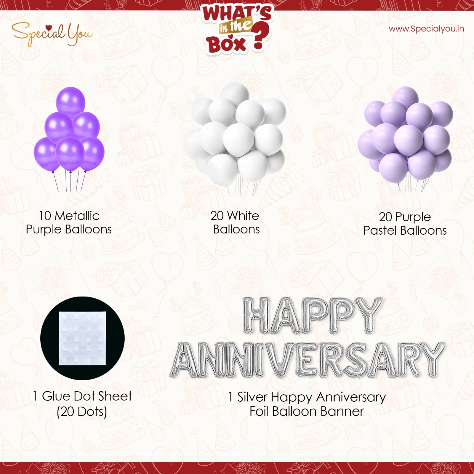Purple Anniversary DIY Decoration Kit