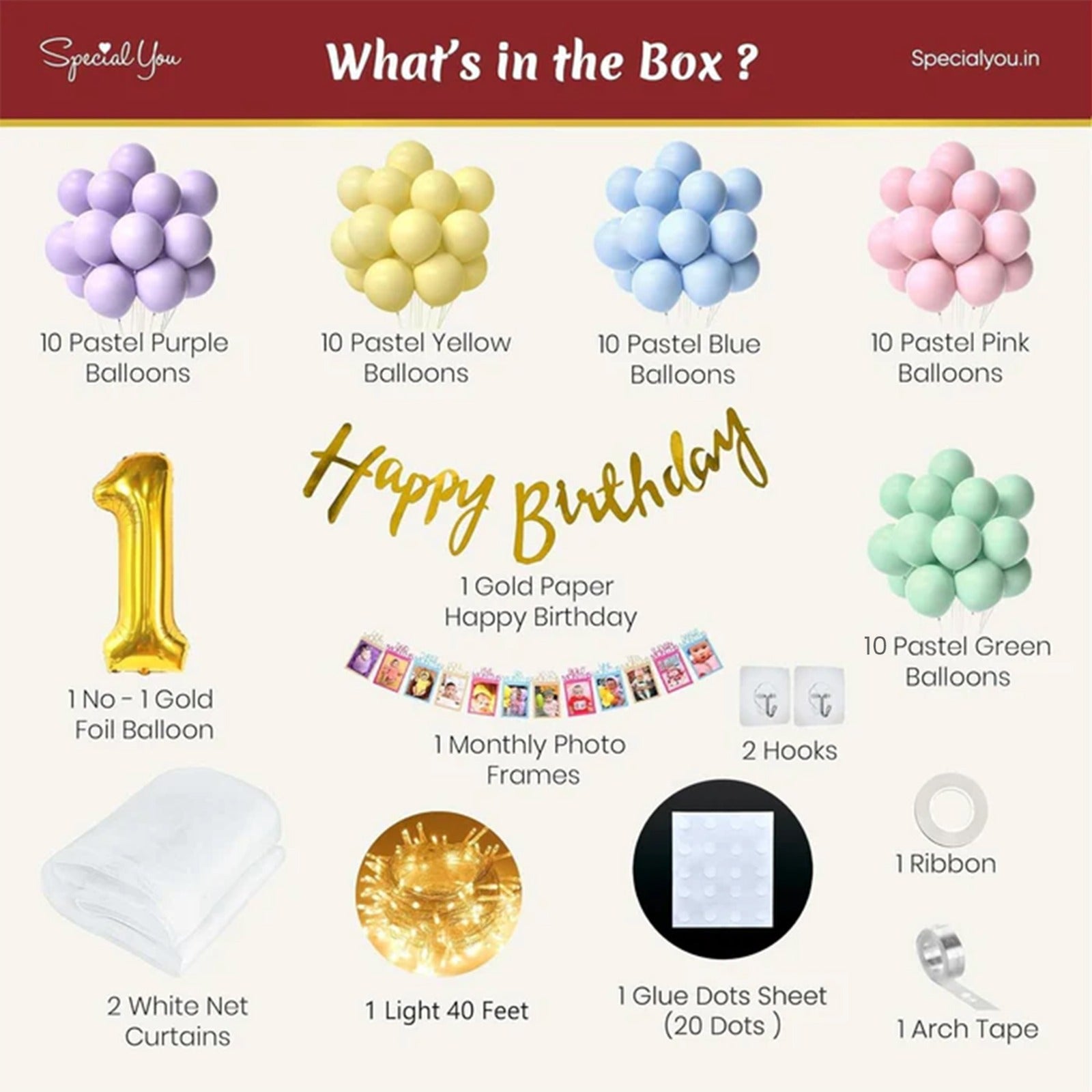 1st birthday decoration Kit with backdrop