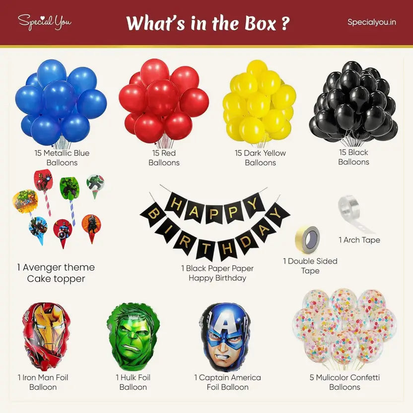 Avengers Theme  Happy Birthday Decoration