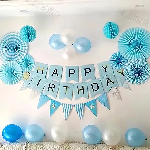 Blue theme Happy Birthday decor