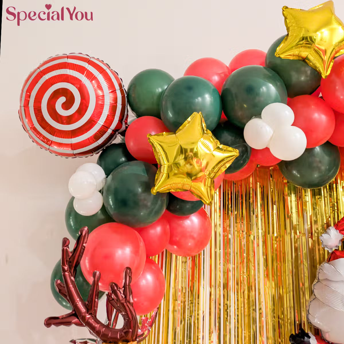 Santa & Reindeer Christmas Balloon Arch Decoration