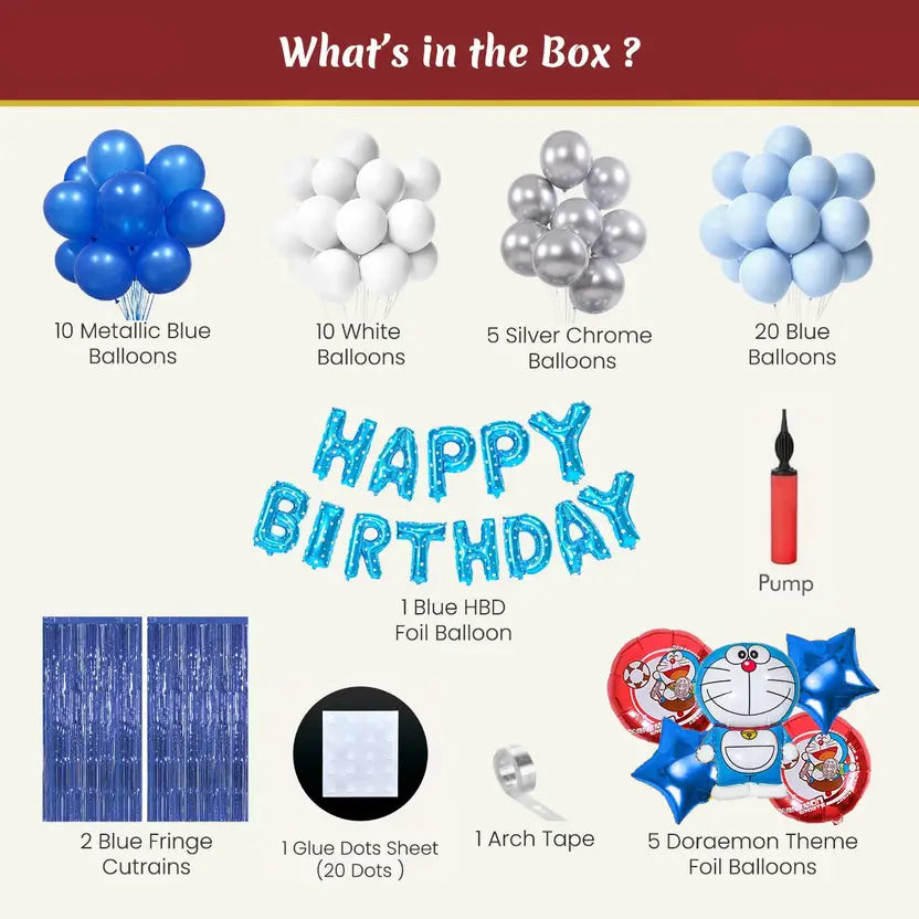 Doraemon theme Birthday decoration-56pcs