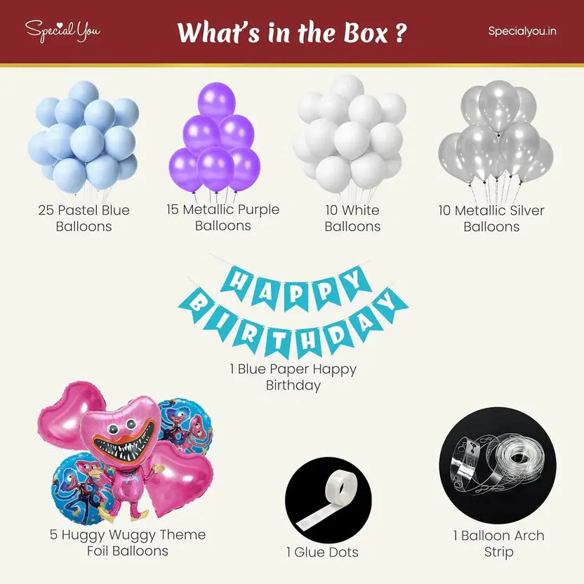 Huggy Wuggy Theme Birthday Decoration-68pc - Special You