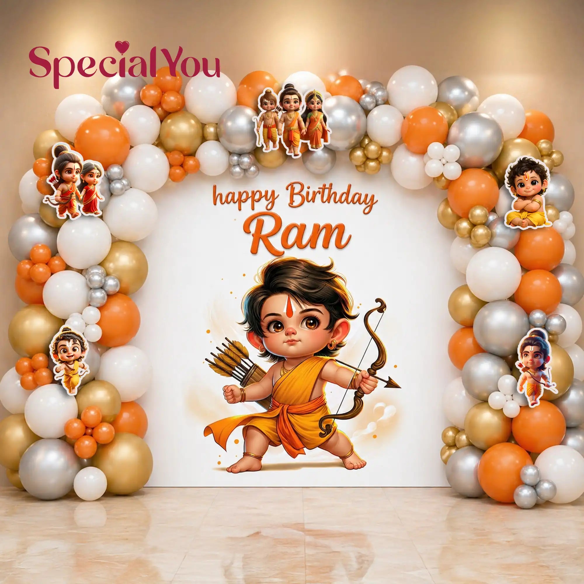 Ram Theme Balloon Arch Birthday Decoration