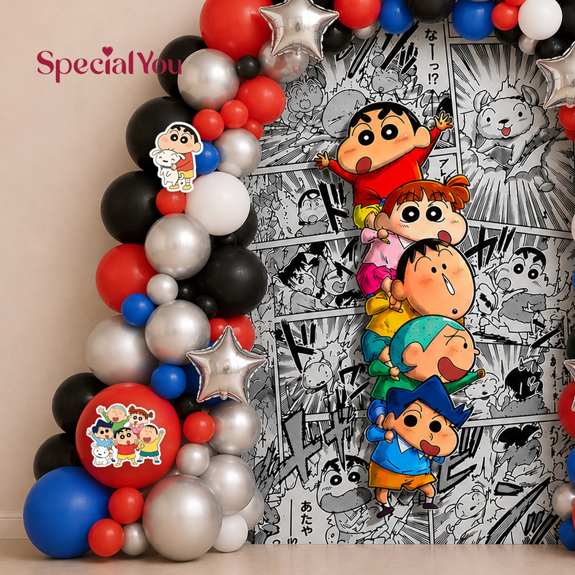 Shinchan Comic Backdrop Birthday Decoration