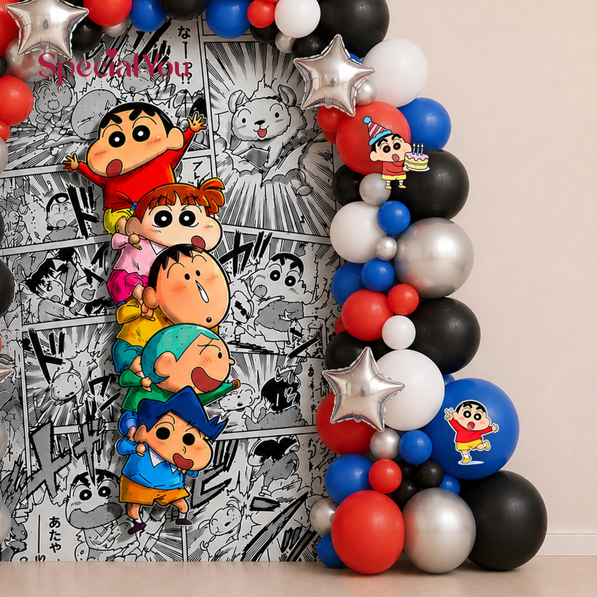 Shinchan Comic Backdrop Birthday Decoration