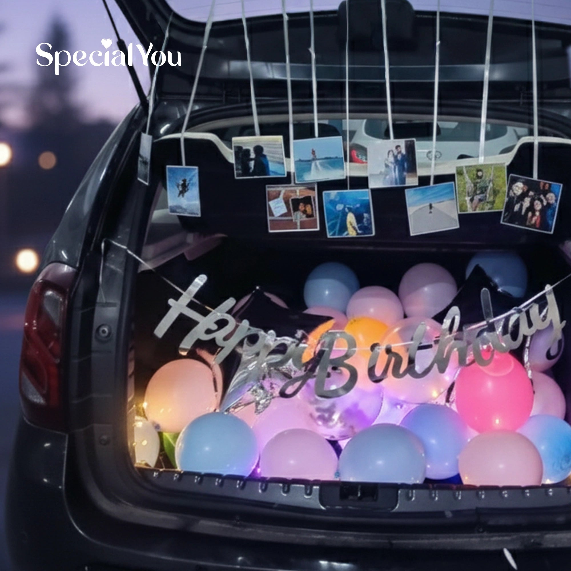Turn your car into a birthday surprise With our Decor